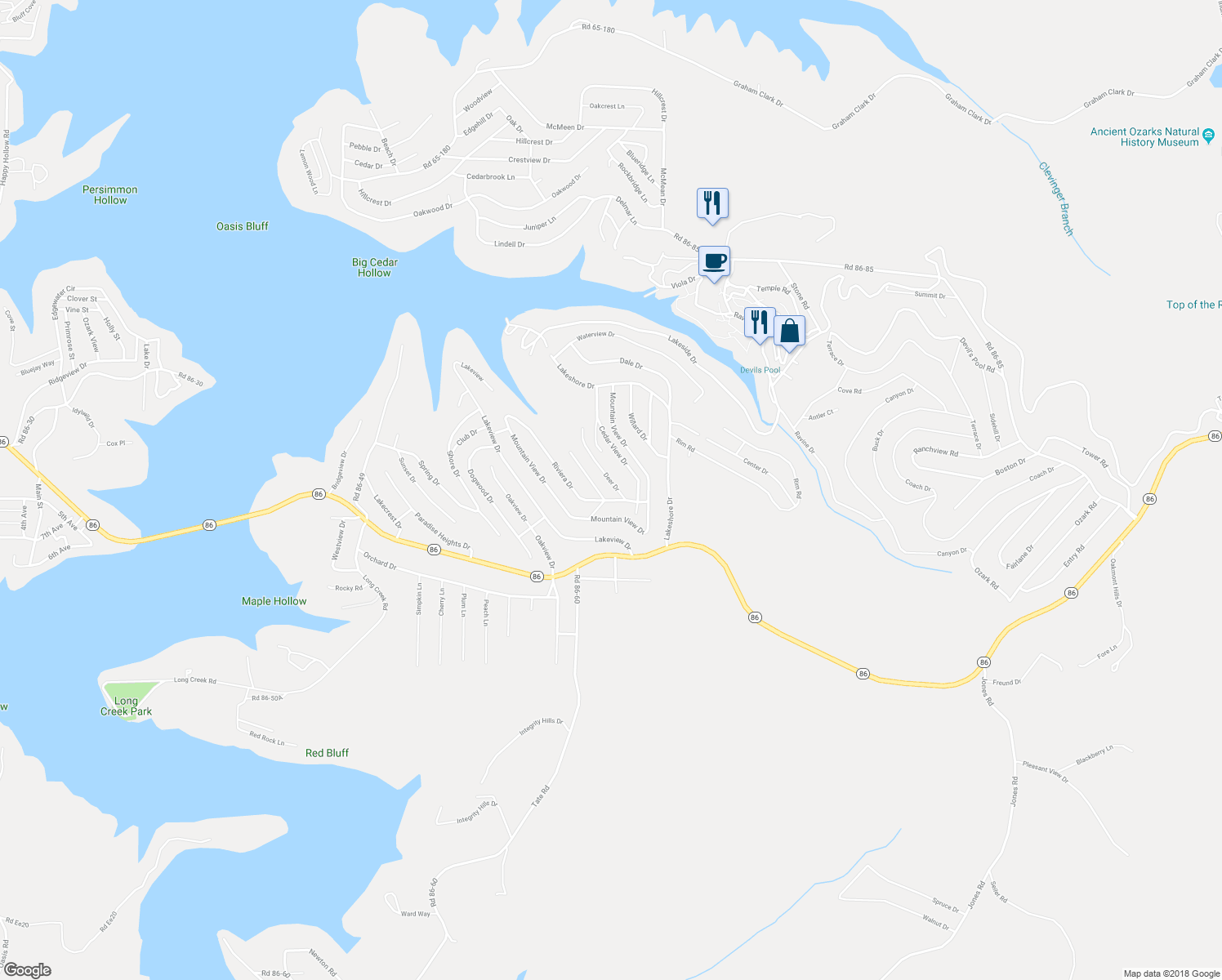 map of restaurants, bars, coffee shops, grocery stores, and more near 181 Deer Dr in Taney