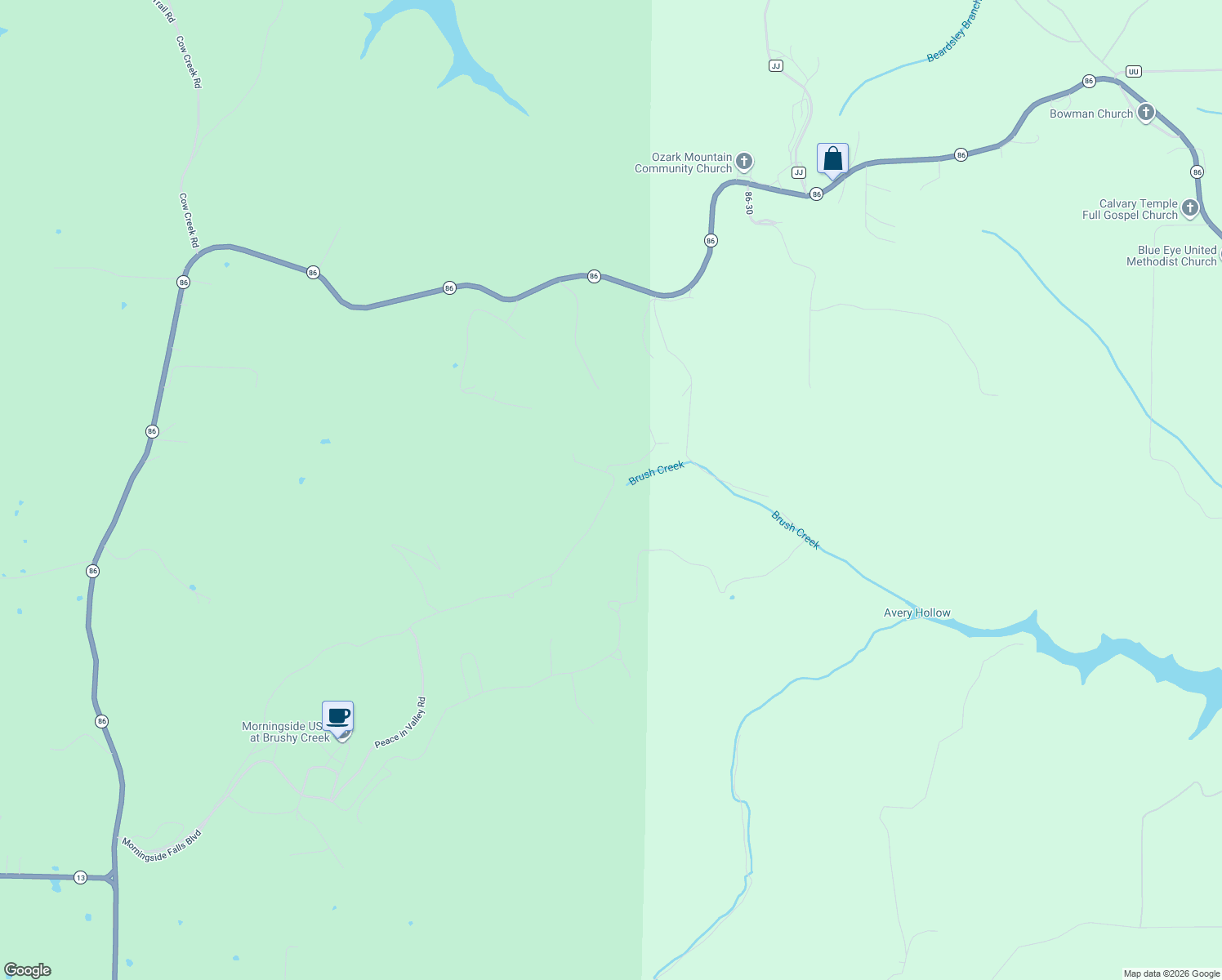 map of restaurants, bars, coffee shops, grocery stores, and more near in Blue Eye