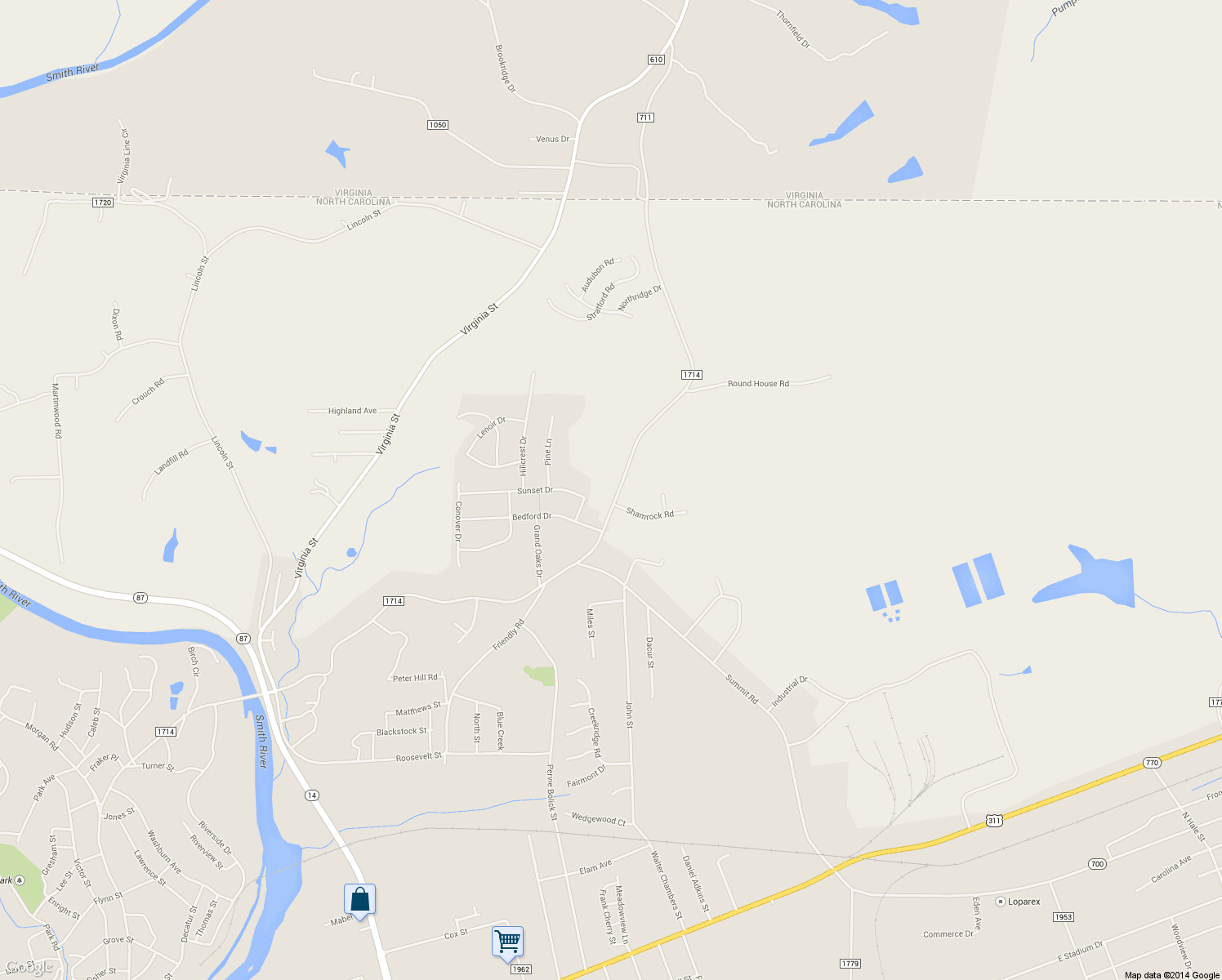map of restaurants, bars, coffee shops, grocery stores, and more near 1009 Friendly Road in Eden