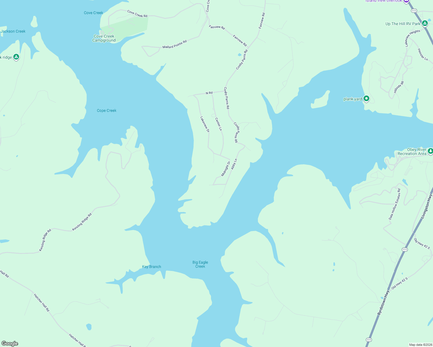 map of restaurants, bars, coffee shops, grocery stores, and more near 540 Midnight Drive in Byrdstown