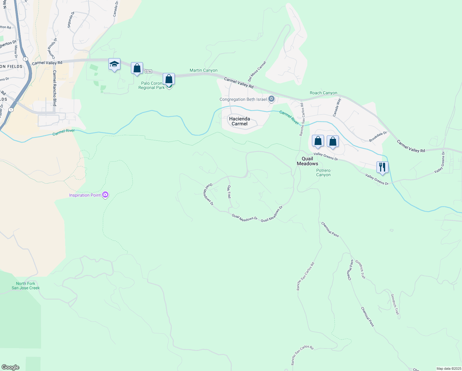 map of restaurants, bars, coffee shops, grocery stores, and more near 5496 Quail Meadows Drive in Carmel