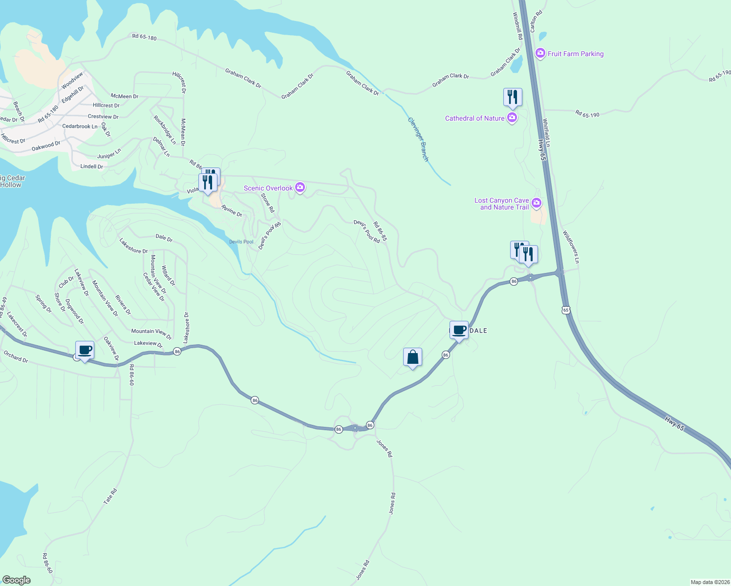 map of restaurants, bars, coffee shops, grocery stores, and more near Ranchview Rd in Taney