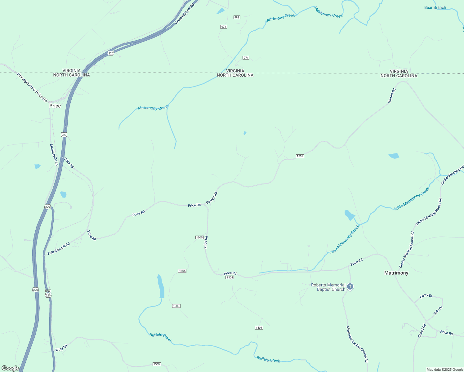 map of restaurants, bars, coffee shops, grocery stores, and more near 3254 Garrett Road in Stoneville