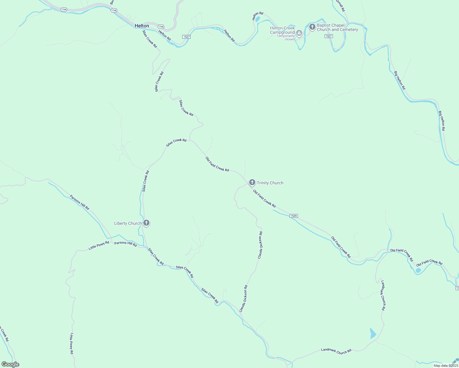 map of restaurants, bars, coffee shops, grocery stores, and more near 178 Thunder Road in Grassy Creek