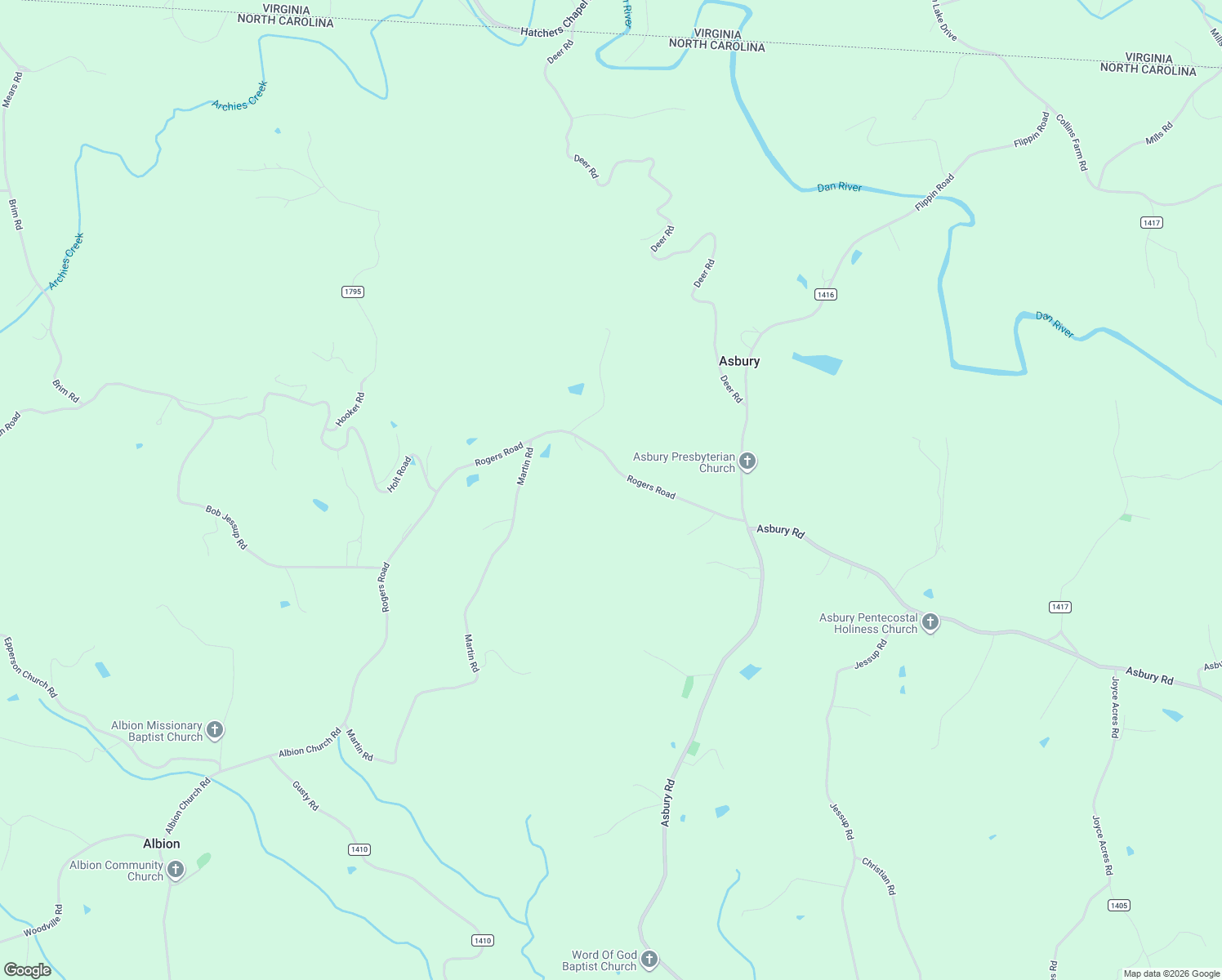 map of restaurants, bars, coffee shops, grocery stores, and more near 1195 Rogers Road in Mount Airy