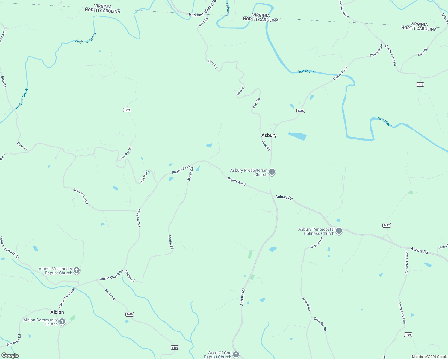 map of restaurants, bars, coffee shops, grocery stores, and more near 1195 Rogers Road in Mount Airy