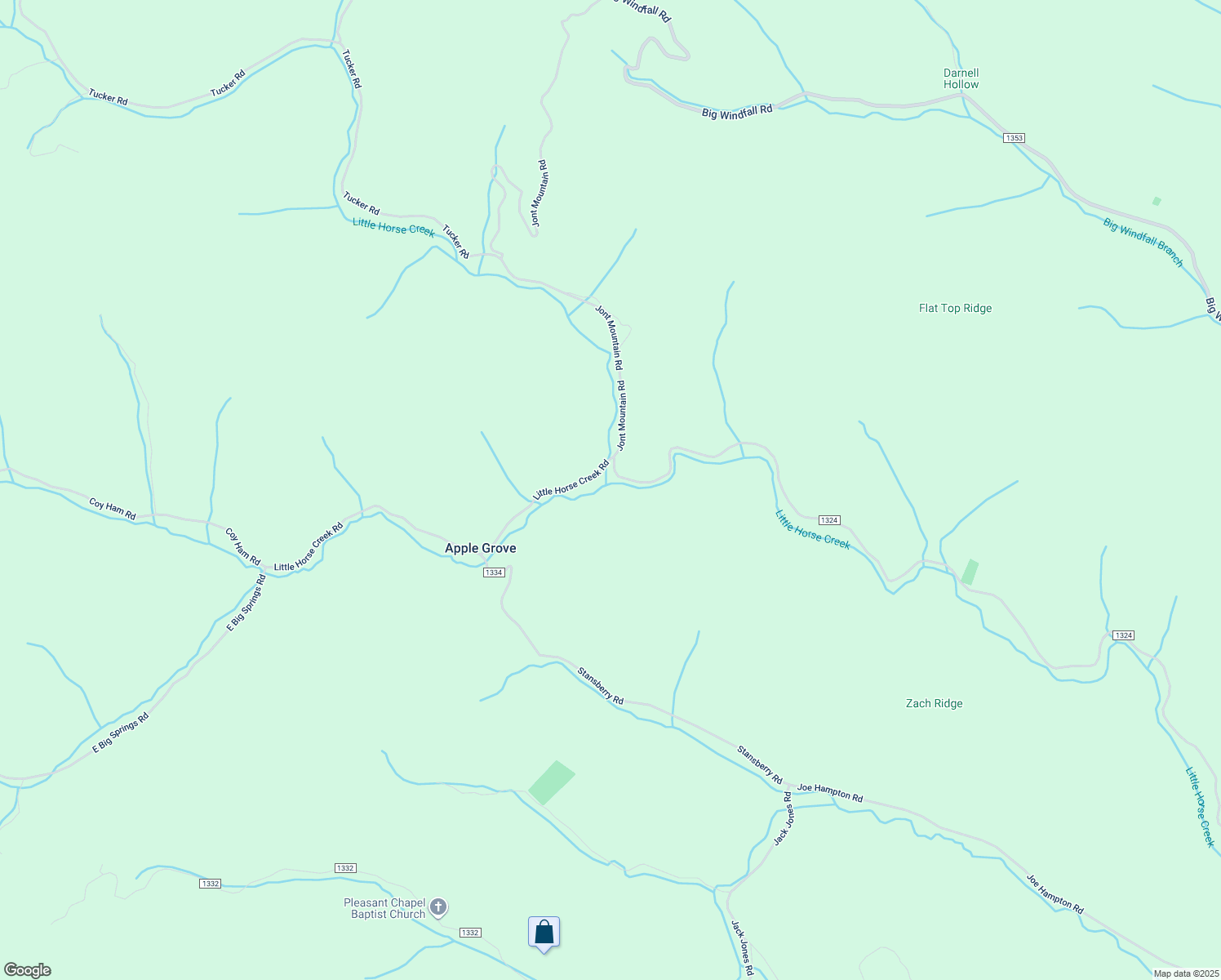 map of restaurants, bars, coffee shops, grocery stores, and more near 115 Little Horse Creek Road in Lansing