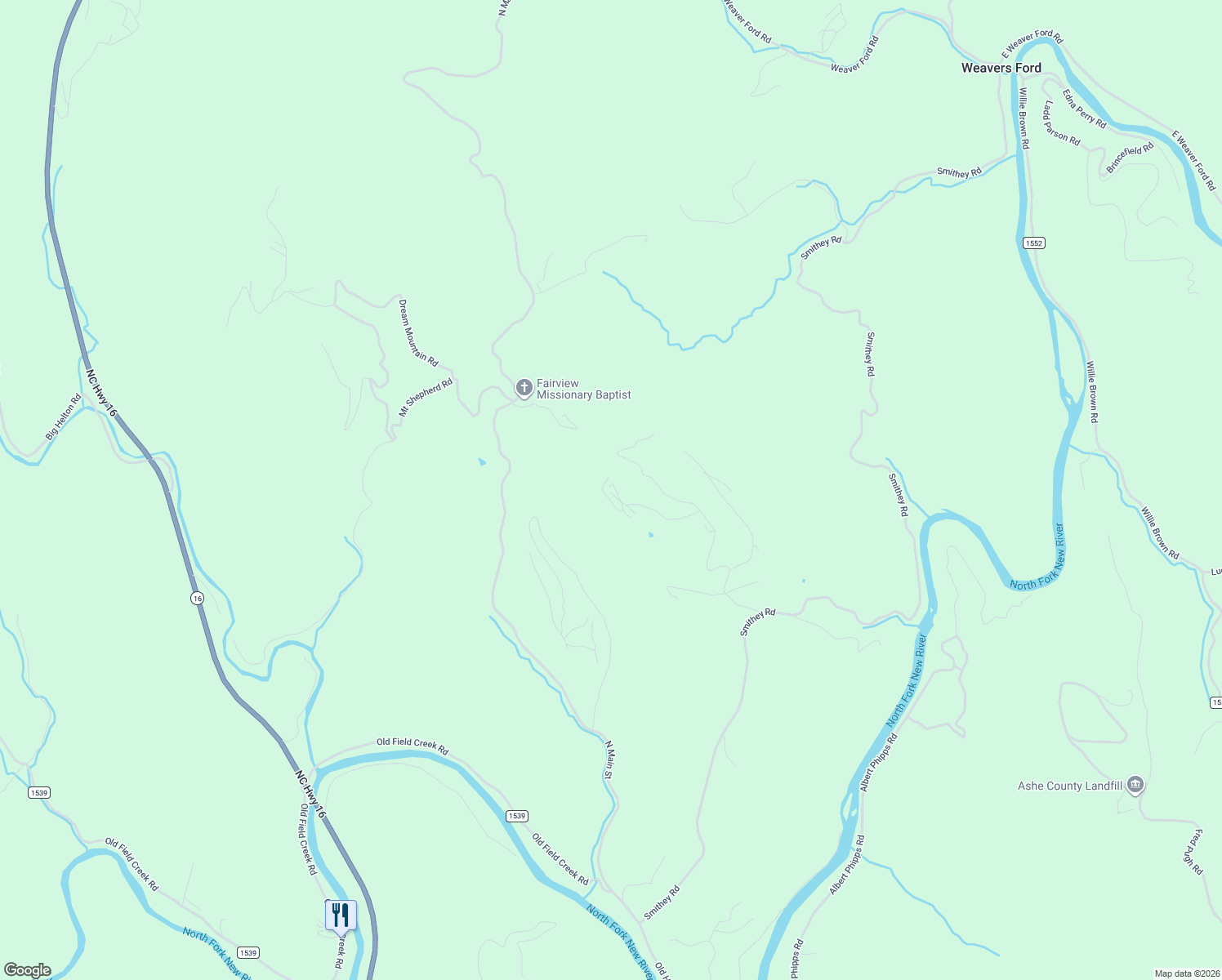 map of restaurants, bars, coffee shops, grocery stores, and more near 283 Deer Ridge Road in Crumpler