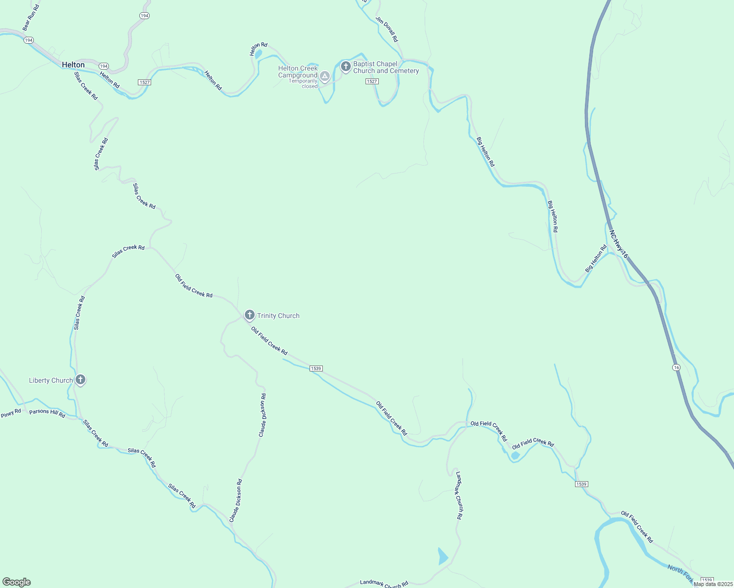 map of restaurants, bars, coffee shops, grocery stores, and more near 4726 Old Field Creek Road in Grassy Creek