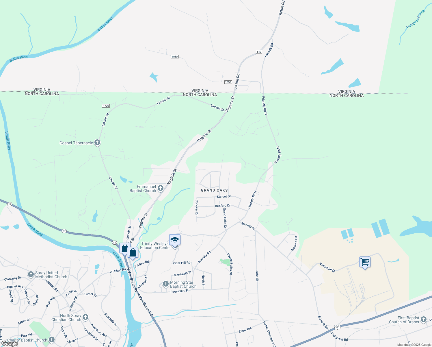 map of restaurants, bars, coffee shops, grocery stores, and more near 240 Lenoir Drive in Eden