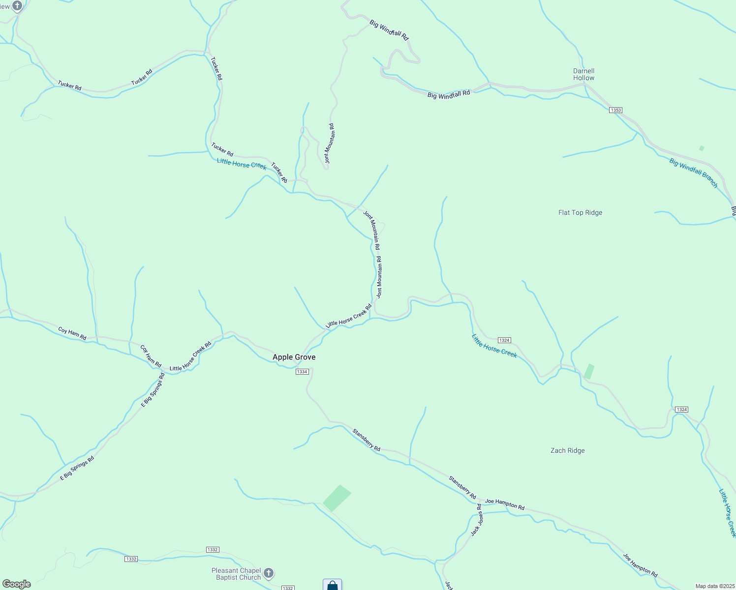 map of restaurants, bars, coffee shops, grocery stores, and more near 128 Little Horse Creek Road in Lansing