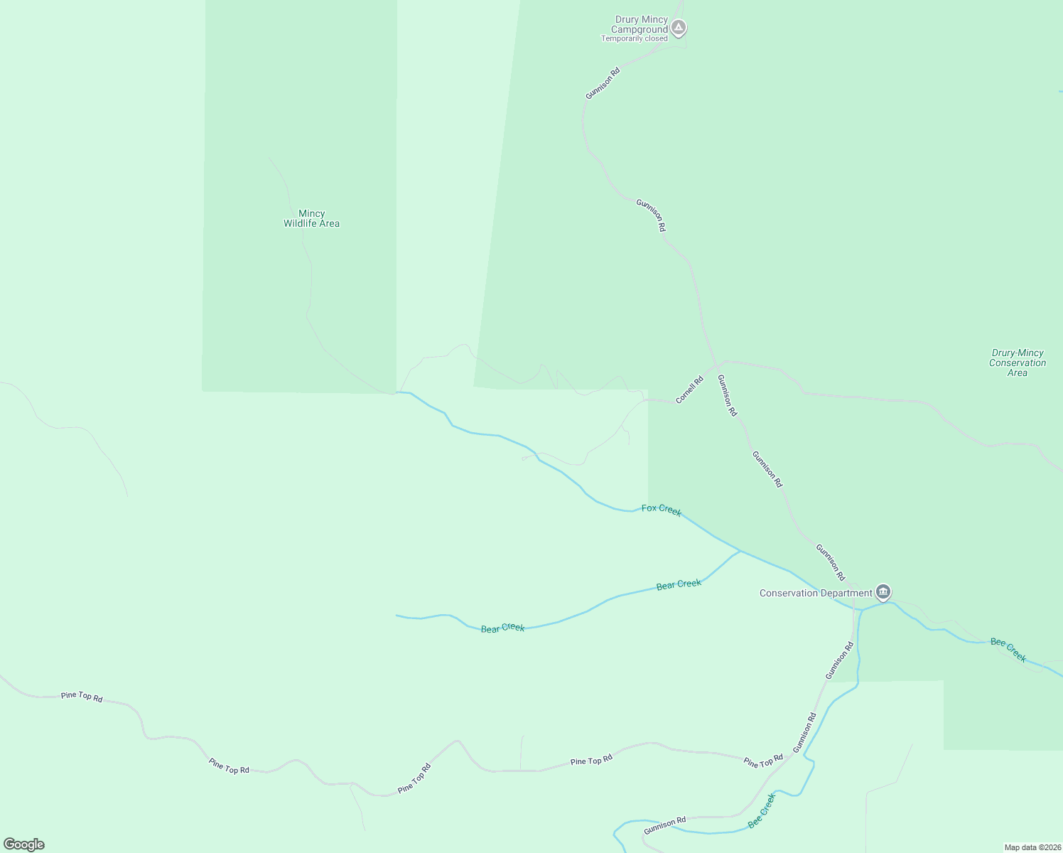 map of restaurants, bars, coffee shops, grocery stores, and more near 381 Cornell Road in Kirbyville