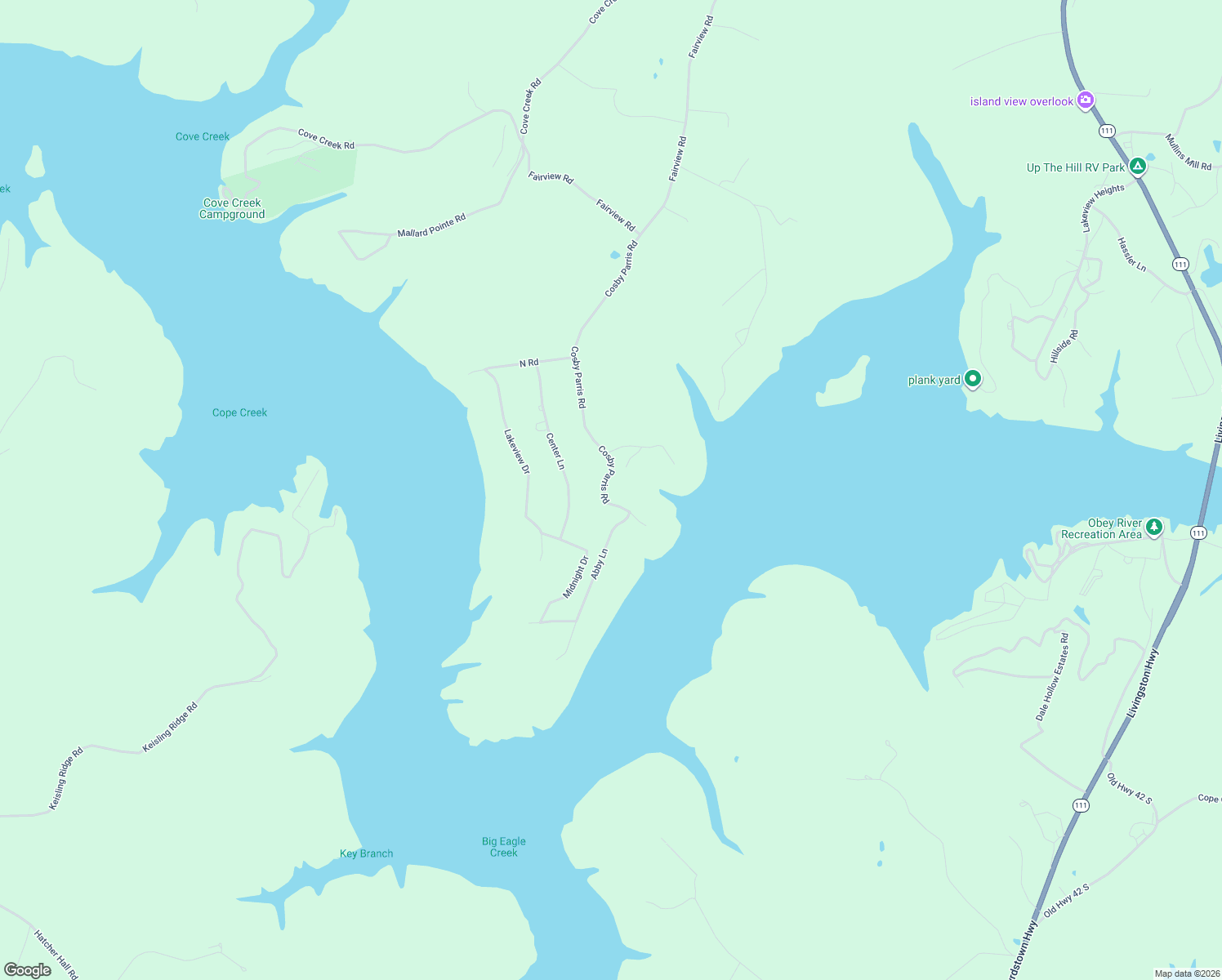 map of restaurants, bars, coffee shops, grocery stores, and more near 311 Cosby Parris Road in Byrdstown