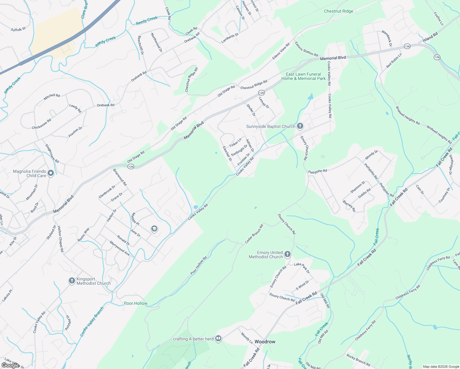 map of restaurants, bars, coffee shops, grocery stores, and more near 707 Cooks Valley Road in Kingsport