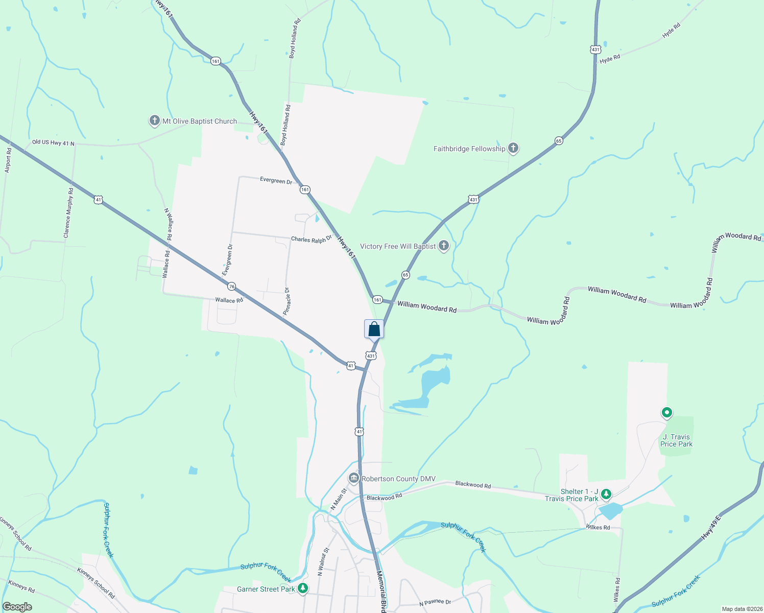 map of restaurants, bars, coffee shops, grocery stores, and more near 4372 U.S. 431 in Springfield