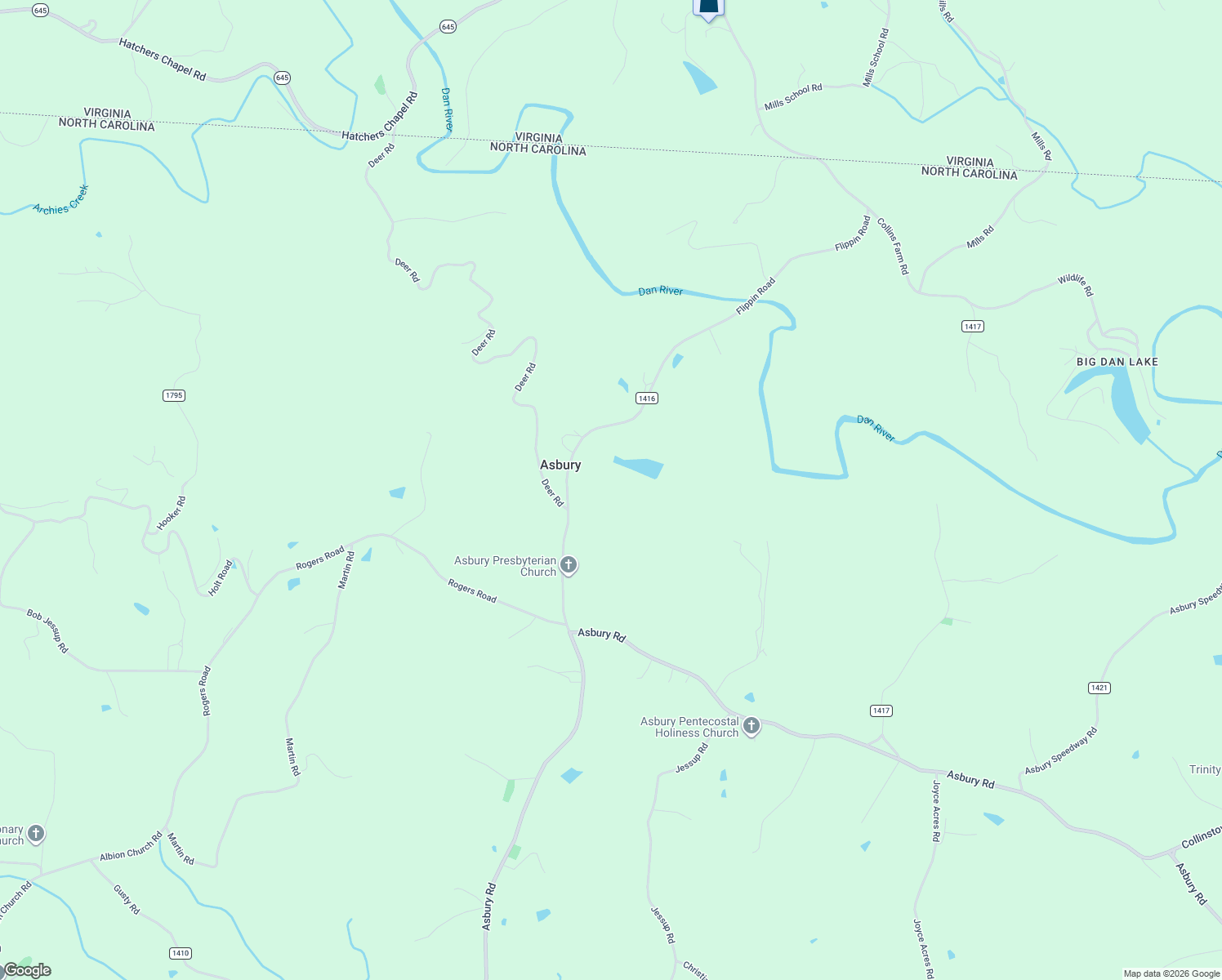 map of restaurants, bars, coffee shops, grocery stores, and more near 1204 Flippin Road in Mount Airy