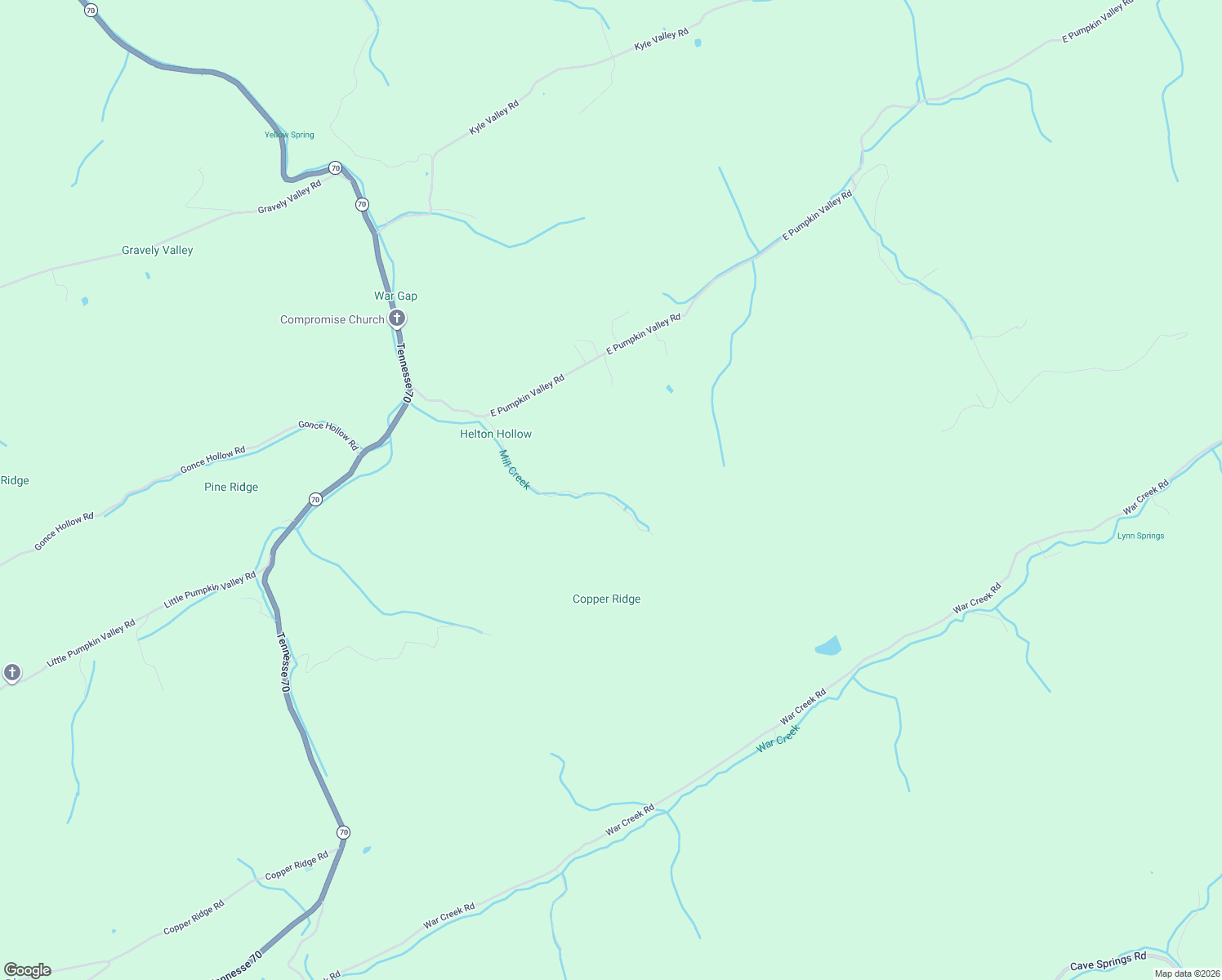map of restaurants, bars, coffee shops, grocery stores, and more near 205 Helton Hollow Road in Eidson