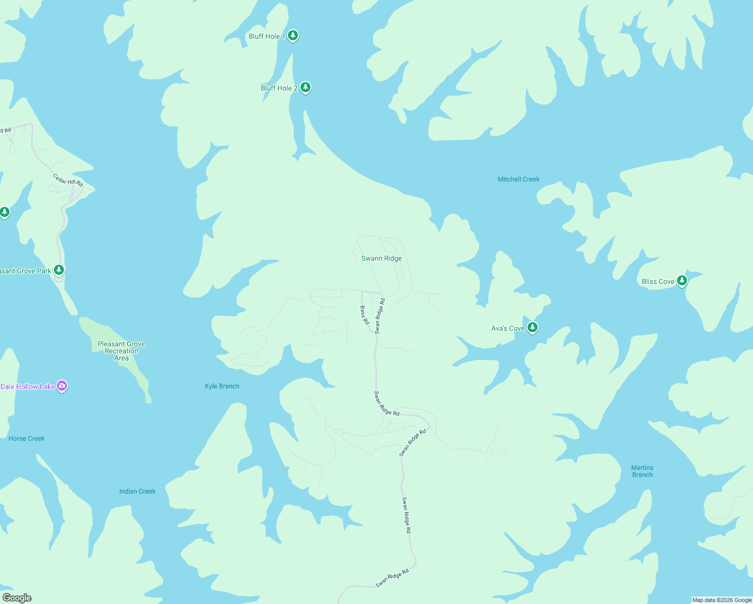 map of restaurants, bars, coffee shops, grocery stores, and more near 3377 Swan Ridge in Hilham