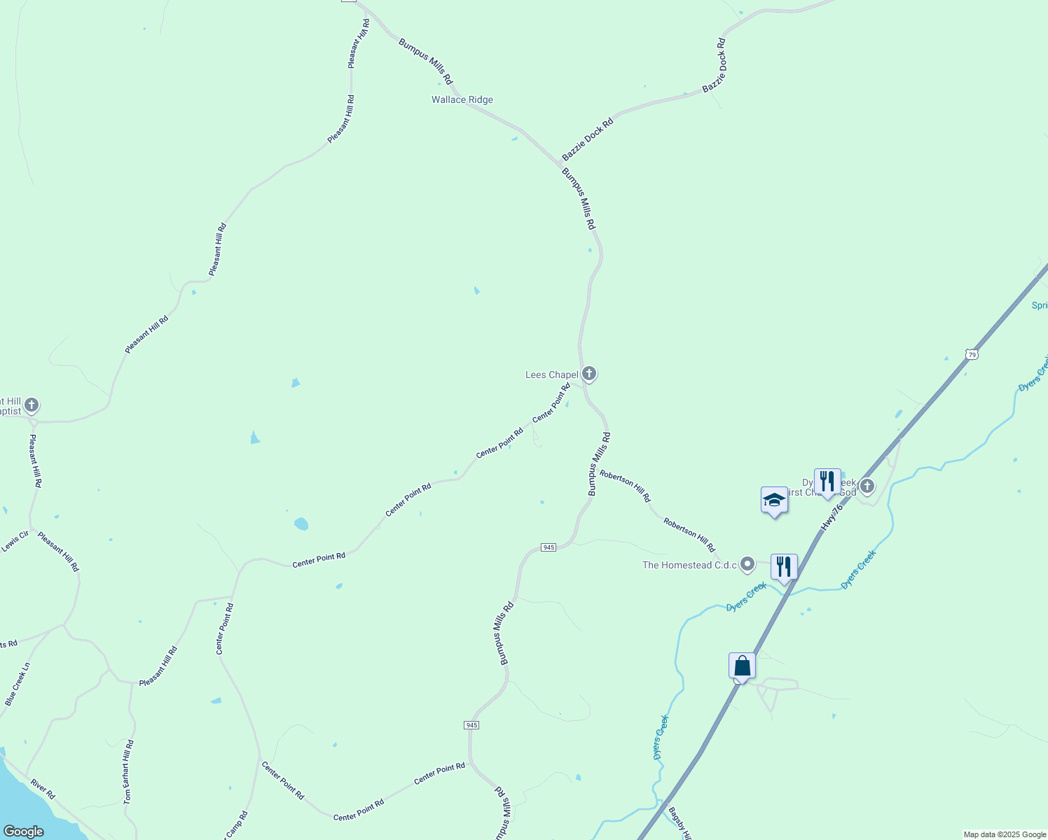 map of restaurants, bars, coffee shops, grocery stores, and more near 877 Center Point Road in Dover