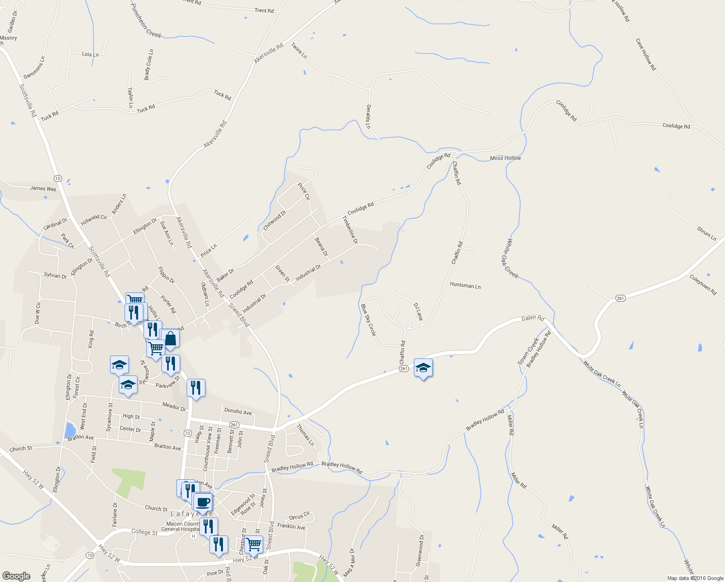 map of restaurants, bars, coffee shops, grocery stores, and more near 361 Blue Sky Circle in Lafayette