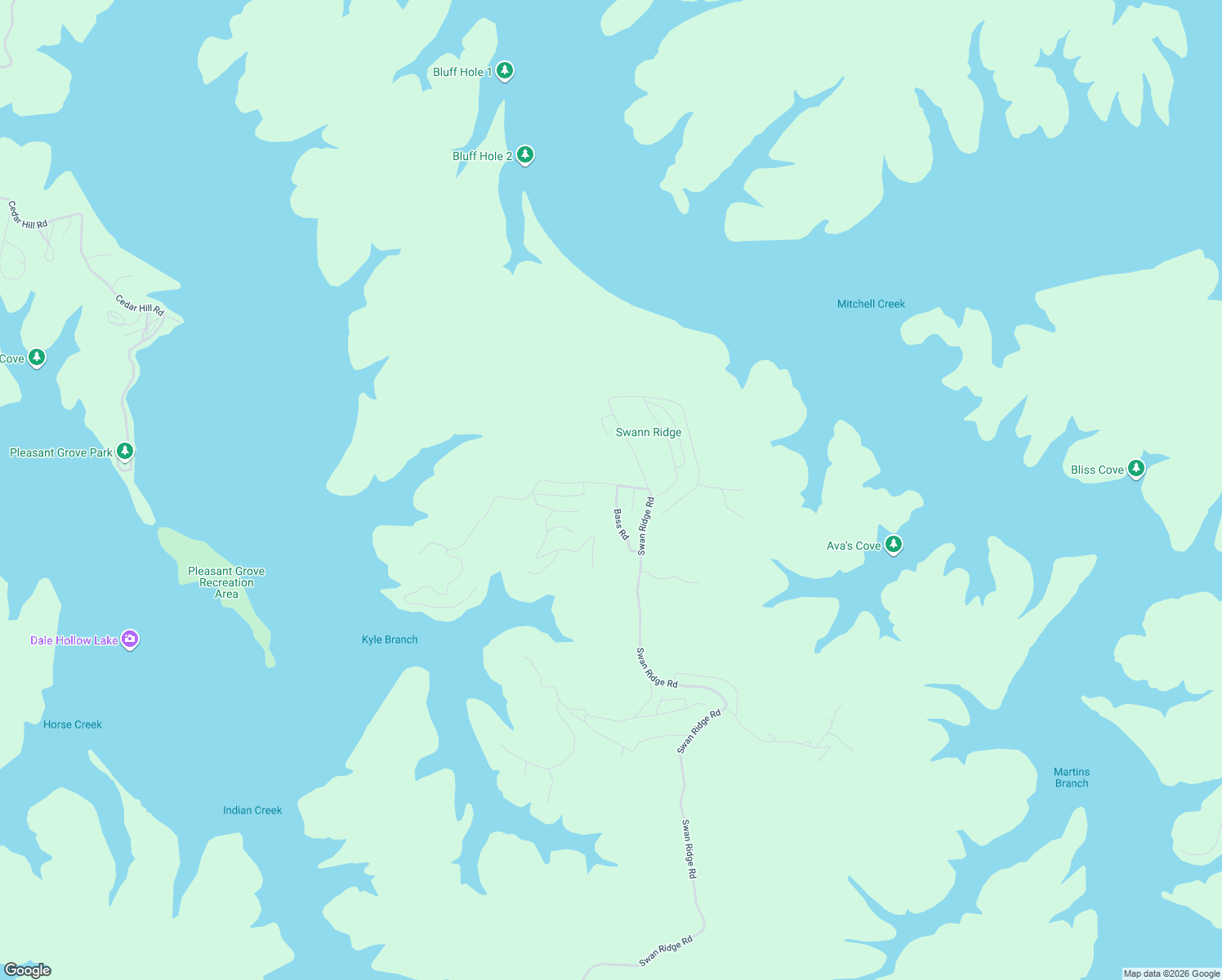 map of restaurants, bars, coffee shops, grocery stores, and more near 3377 Swan Ridge in Hilham