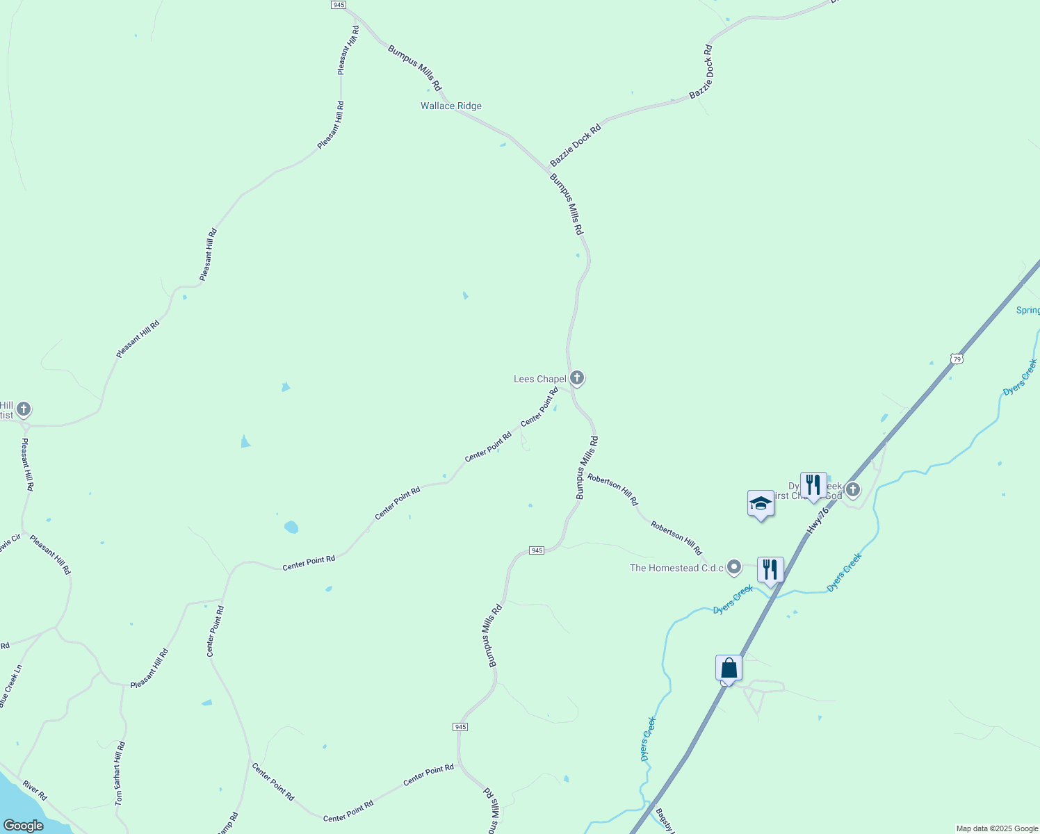 map of restaurants, bars, coffee shops, grocery stores, and more near 877 Center Point Road in Dover
