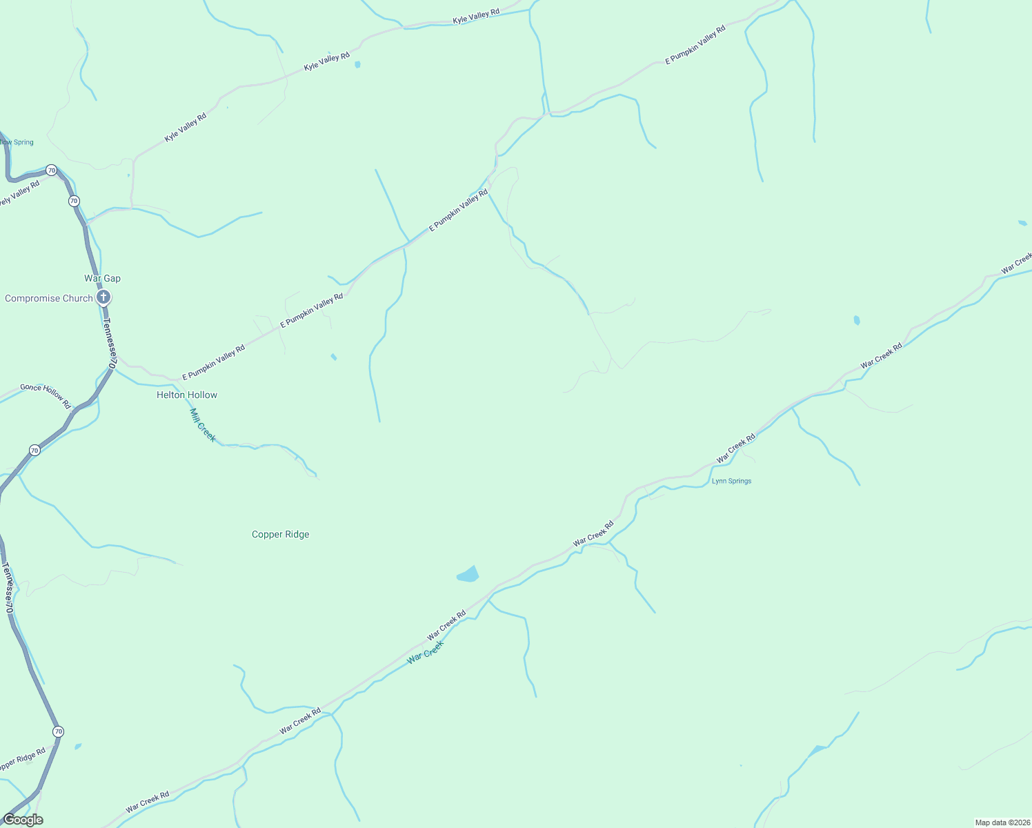 map of restaurants, bars, coffee shops, grocery stores, and more near 617 War Creek Road in Eidson