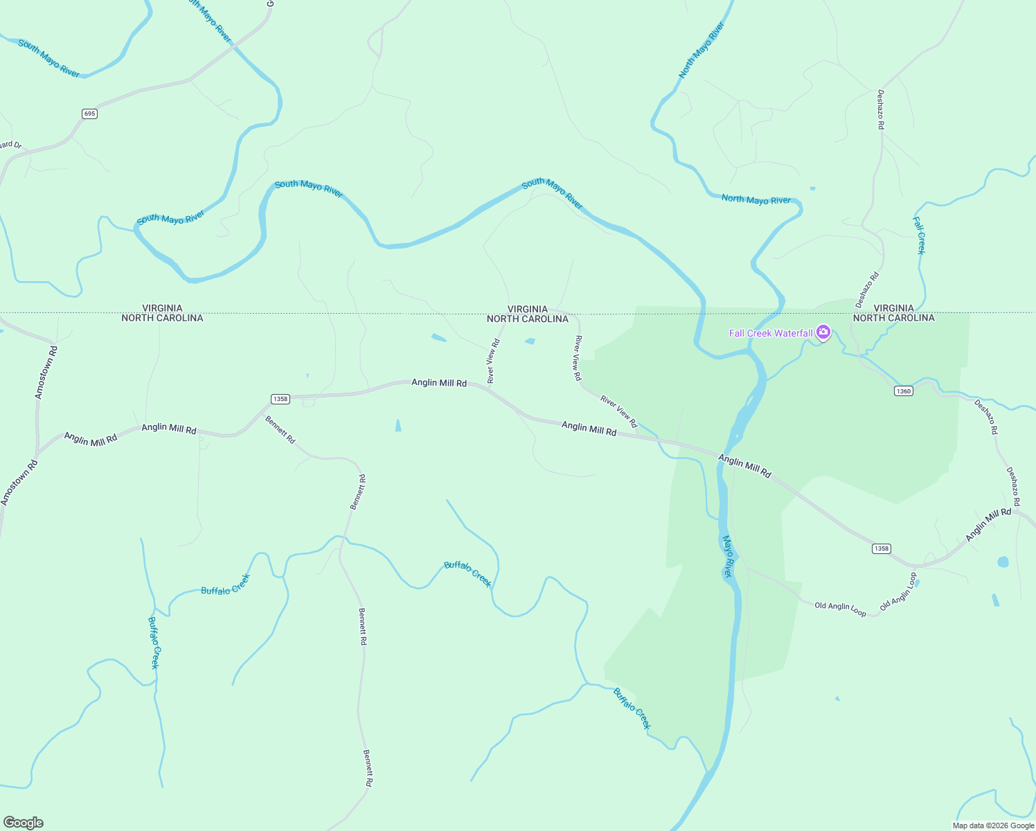 map of restaurants, bars, coffee shops, grocery stores, and more near 2664 Anglin Mill Road in Stoneville