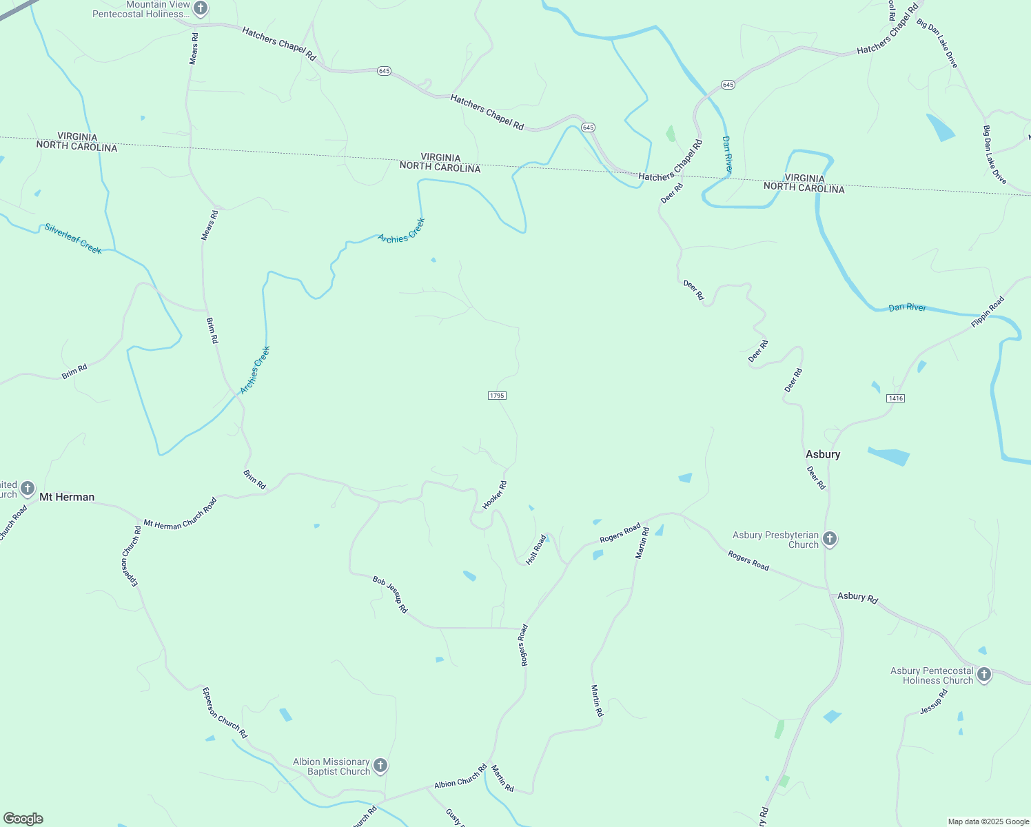 map of restaurants, bars, coffee shops, grocery stores, and more near 1212 Hooker Road in Mount Airy