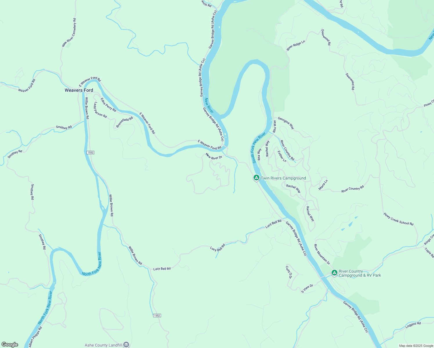 map of restaurants, bars, coffee shops, grocery stores, and more near 261 New River Drive in Crumpler