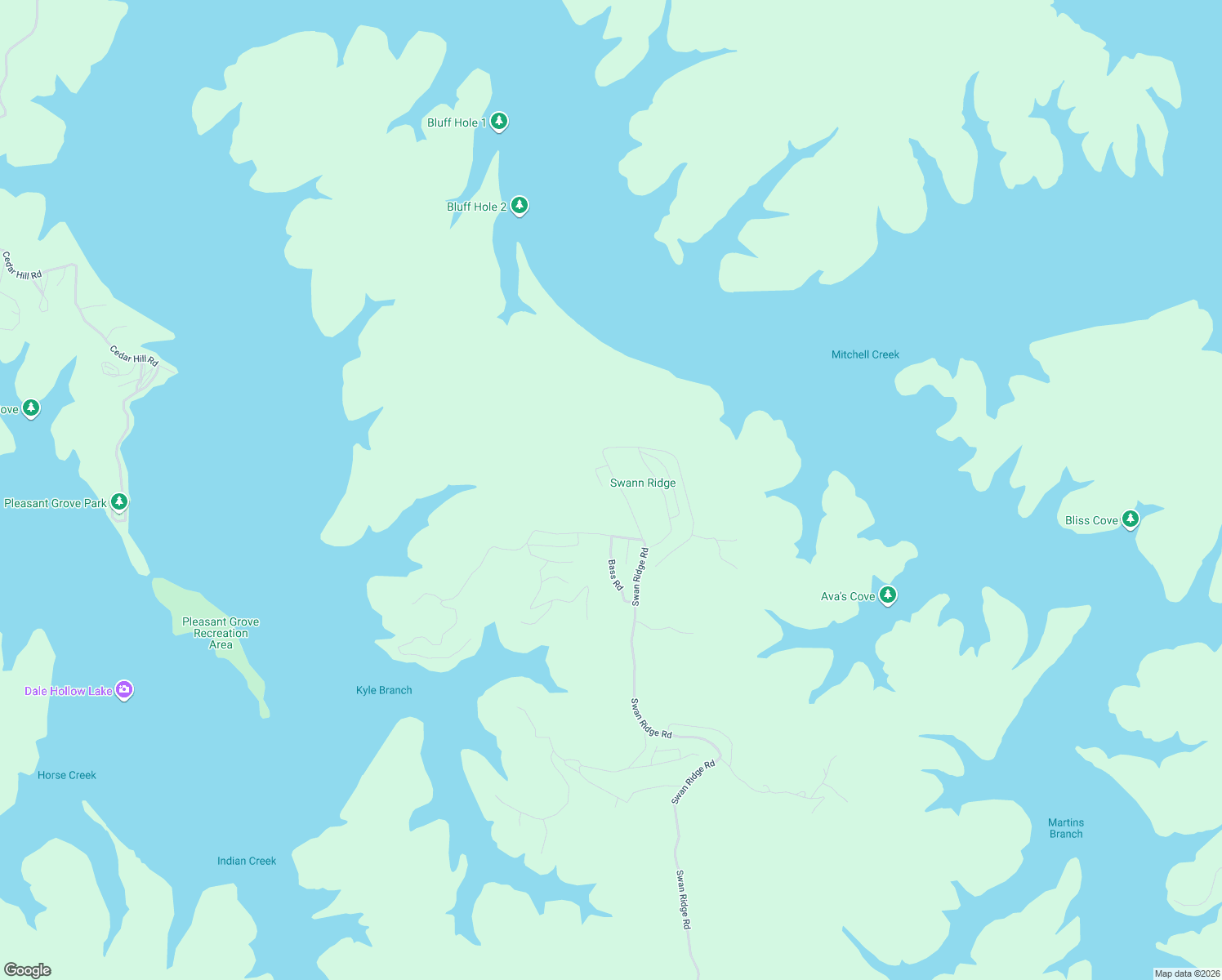 map of restaurants, bars, coffee shops, grocery stores, and more near 3546 Swan Ridge in Hilham