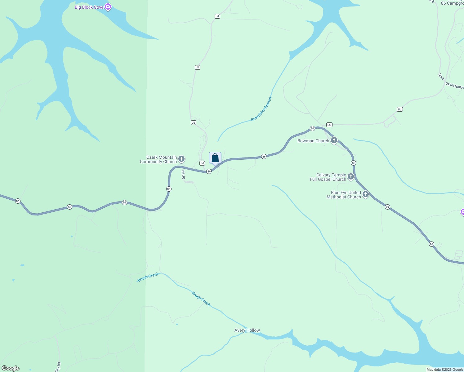 map of restaurants, bars, coffee shops, grocery stores, and more near 178 South Lake Drive in Blue Eye