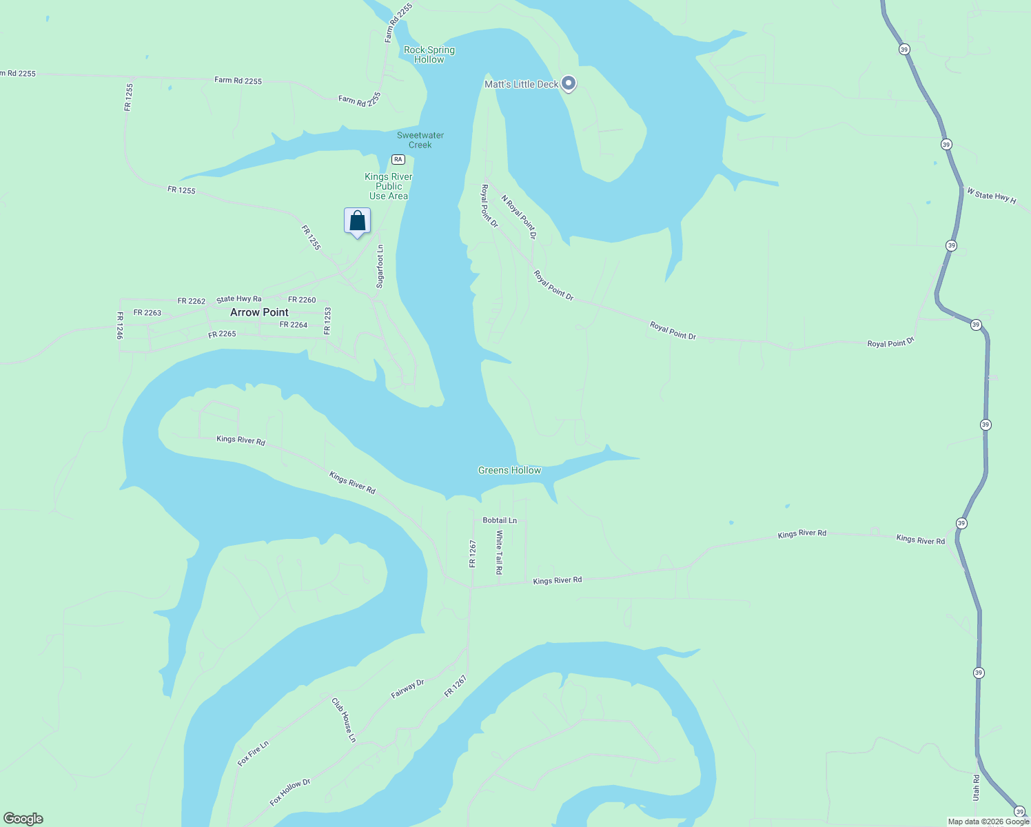 map of restaurants, bars, coffee shops, grocery stores, and more near in Arrow Point