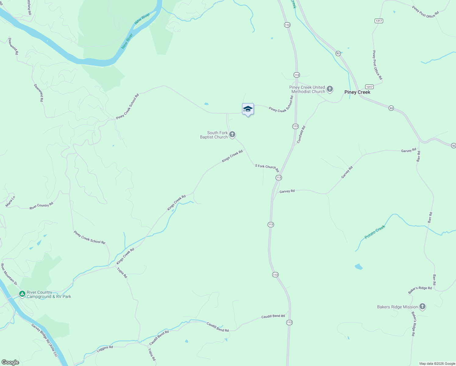 map of restaurants, bars, coffee shops, grocery stores, and more near in Piney Creek