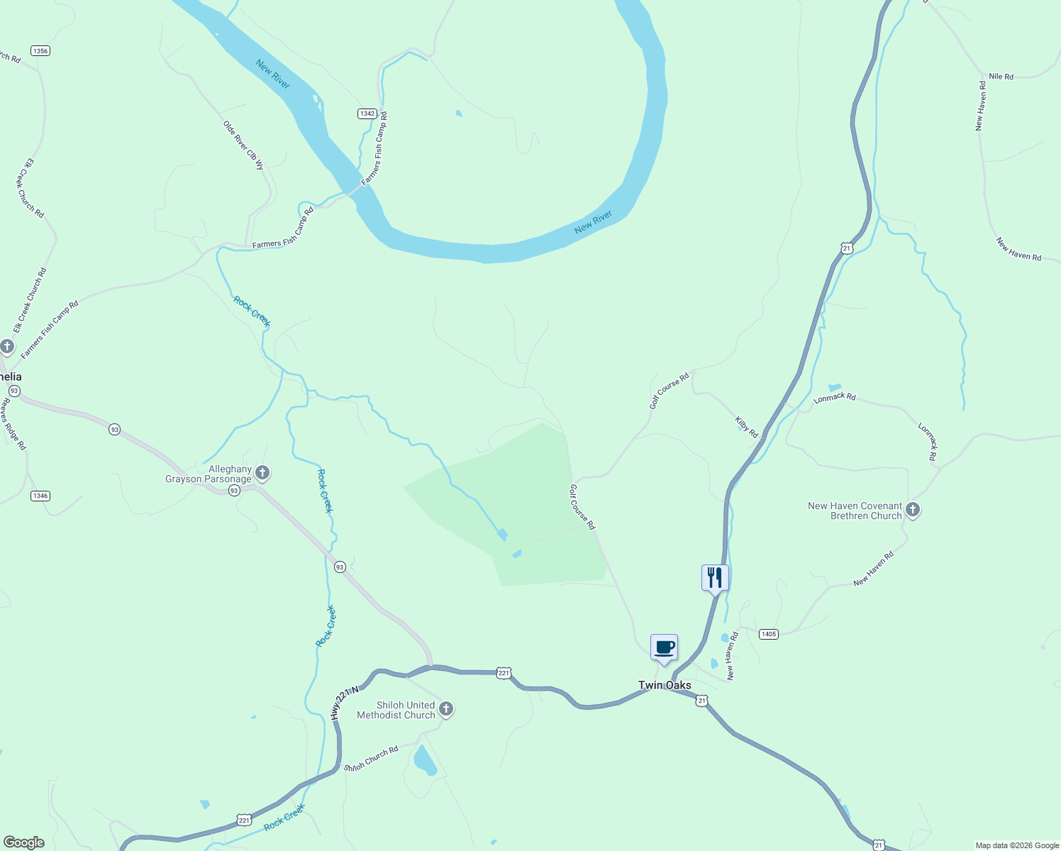 map of restaurants, bars, coffee shops, grocery stores, and more near 317 Buckeye Ridge Run in Sparta