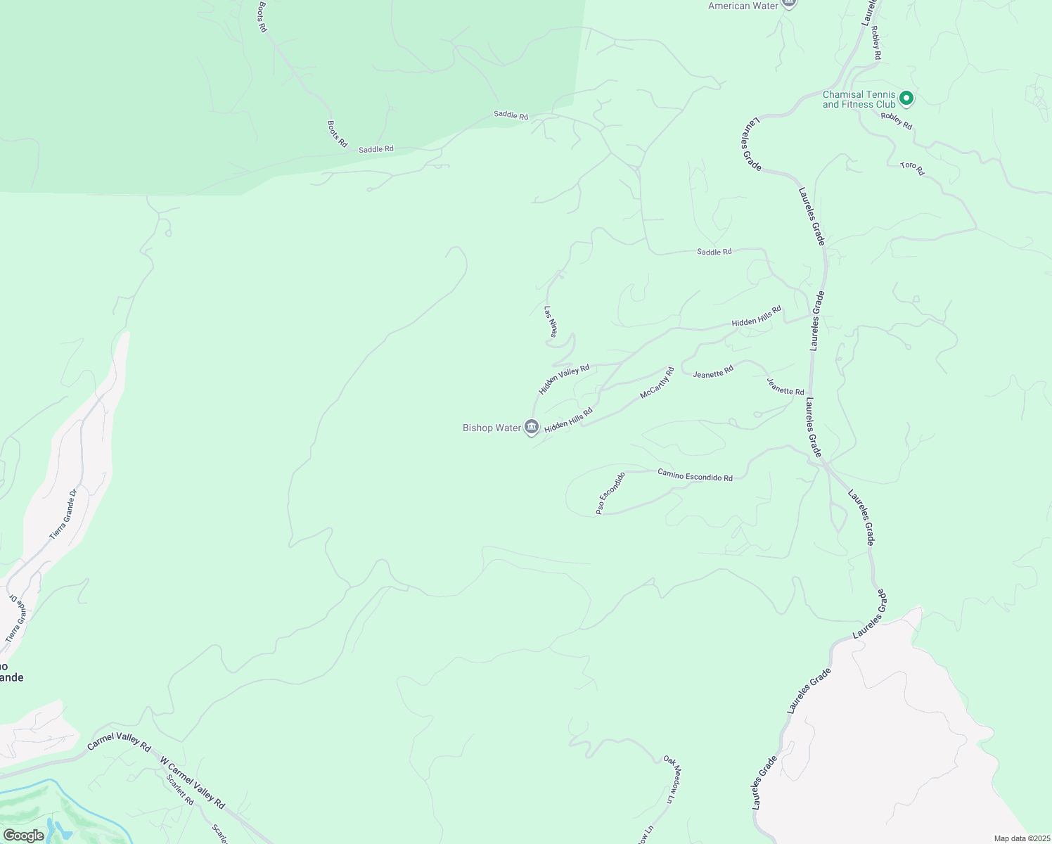 map of restaurants, bars, coffee shops, grocery stores, and more near 11521 Hidden Hills Road in Carmel Valley