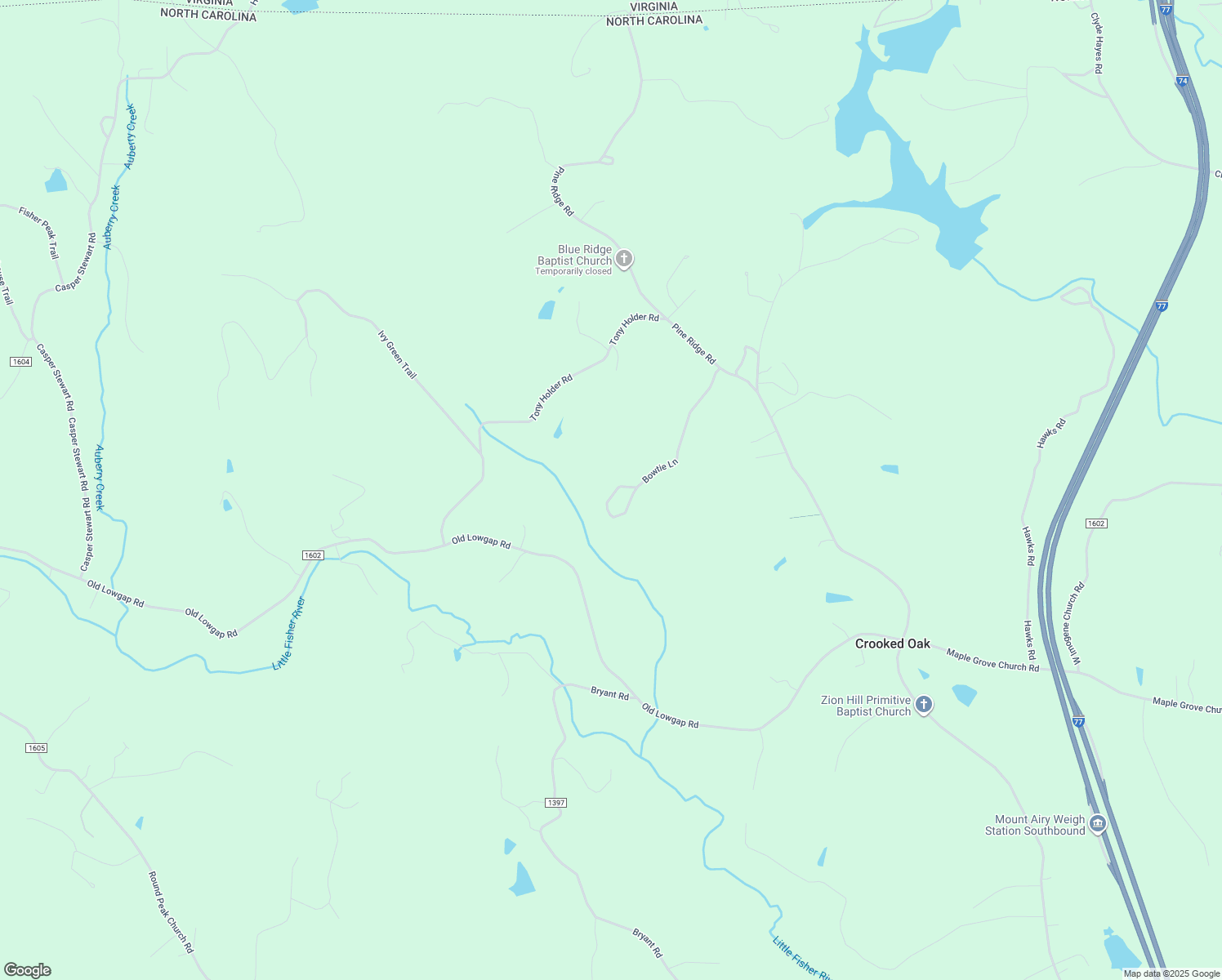 map of restaurants, bars, coffee shops, grocery stores, and more near 370 Bowtie Lane in Lowgap
