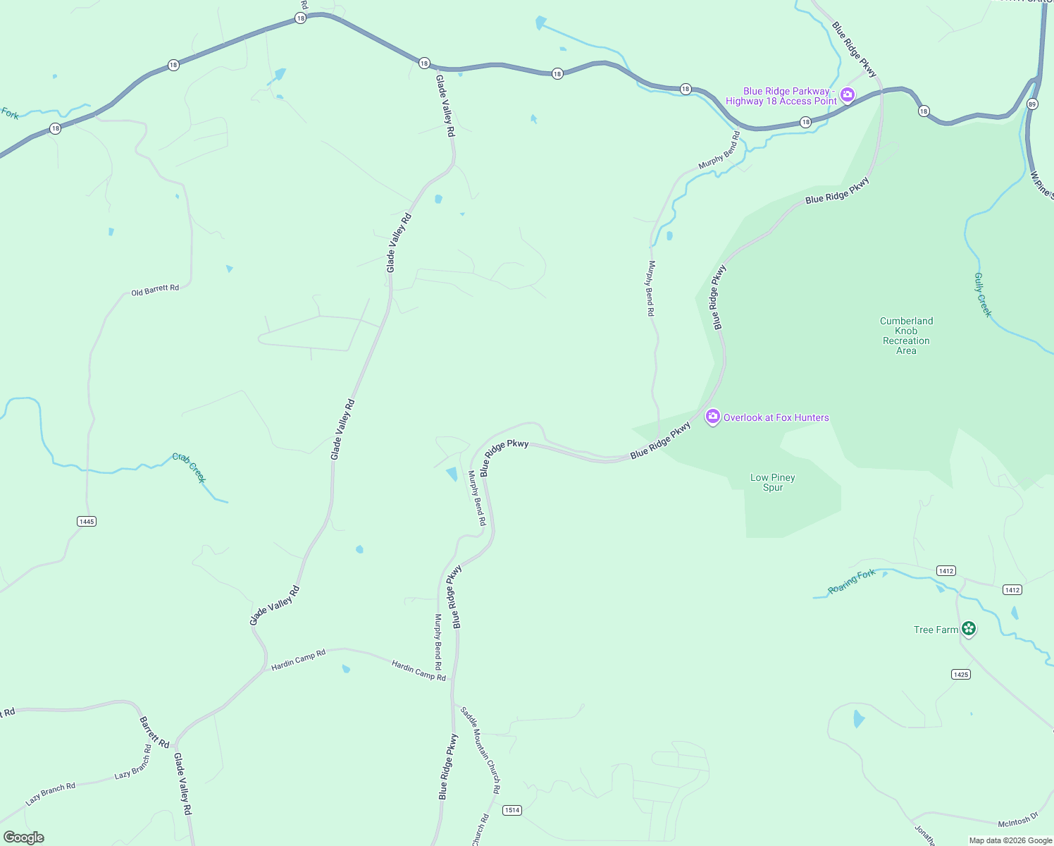 map of restaurants, bars, coffee shops, grocery stores, and more near 168 Murphy Bend Road in Ennice