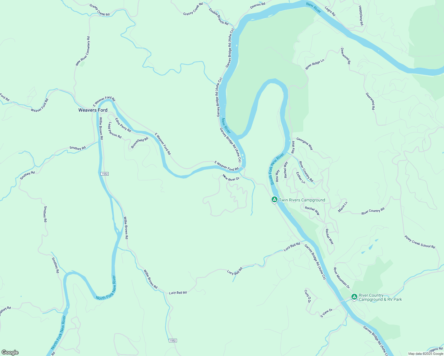 map of restaurants, bars, coffee shops, grocery stores, and more near 301 New River Drive in Crumpler