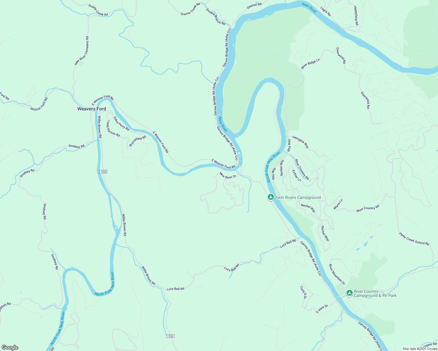 map of restaurants, bars, coffee shops, grocery stores, and more near 301 New River Drive in Crumpler