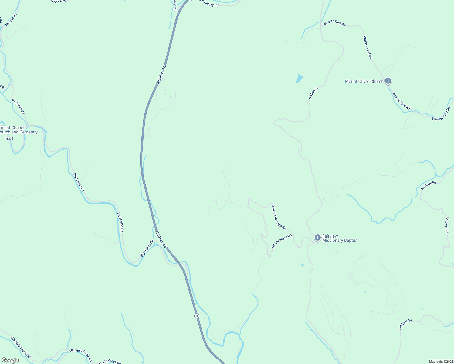 map of restaurants, bars, coffee shops, grocery stores, and more near 1315 Dream Mountain Road in Grassy Creek