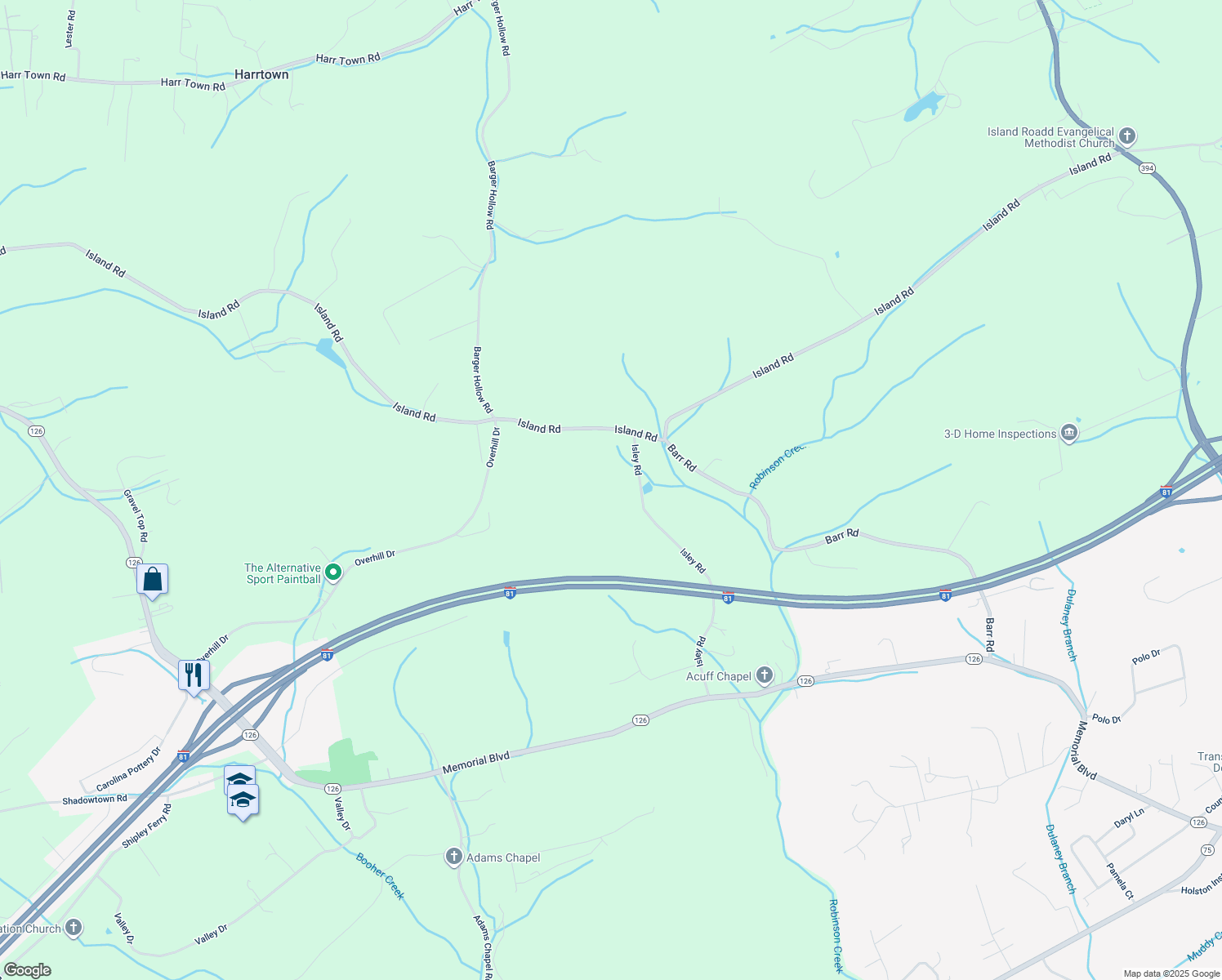 map of restaurants, bars, coffee shops, grocery stores, and more near 411 Isley Road in Blountville