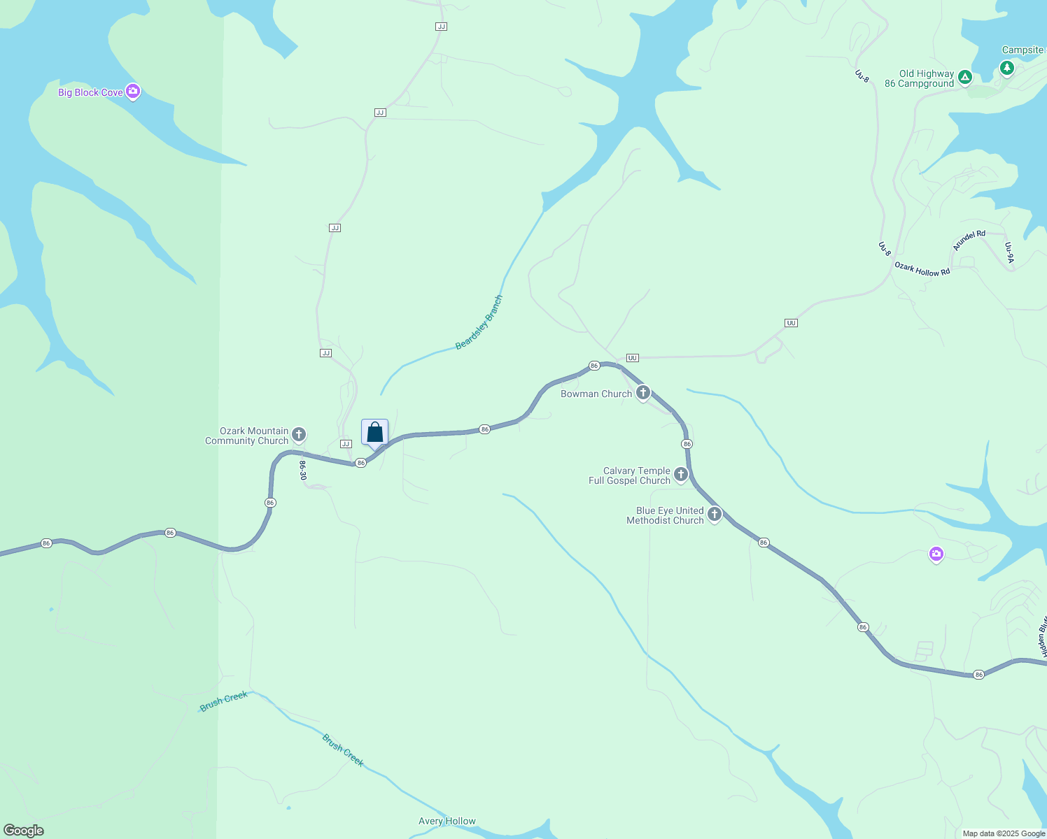 map of restaurants, bars, coffee shops, grocery stores, and more near 85 Lippe Lane in Blue Eye