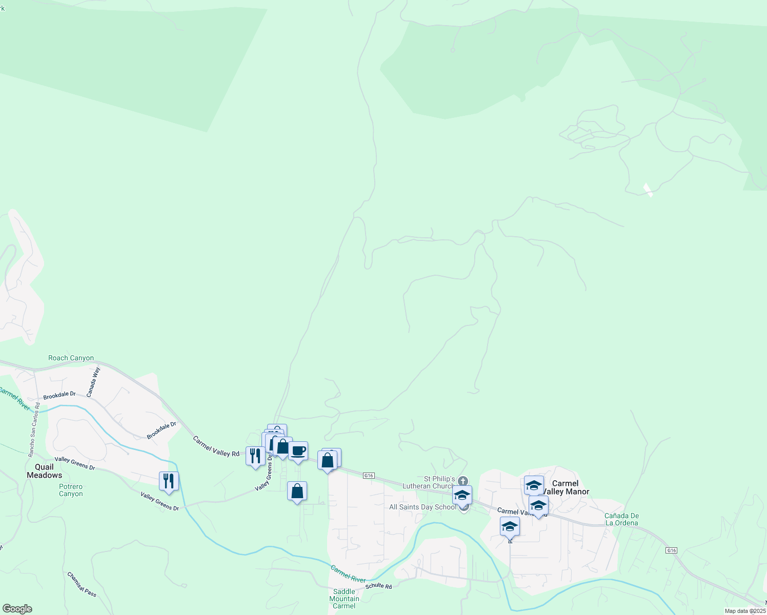 map of restaurants, bars, coffee shops, grocery stores, and more near in Carmel