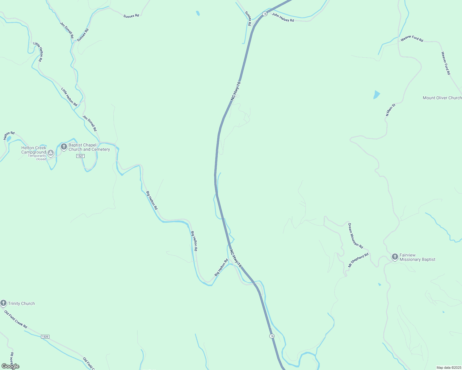 map of restaurants, bars, coffee shops, grocery stores, and more near 10232 North Carolina 16 in Grassy Creek