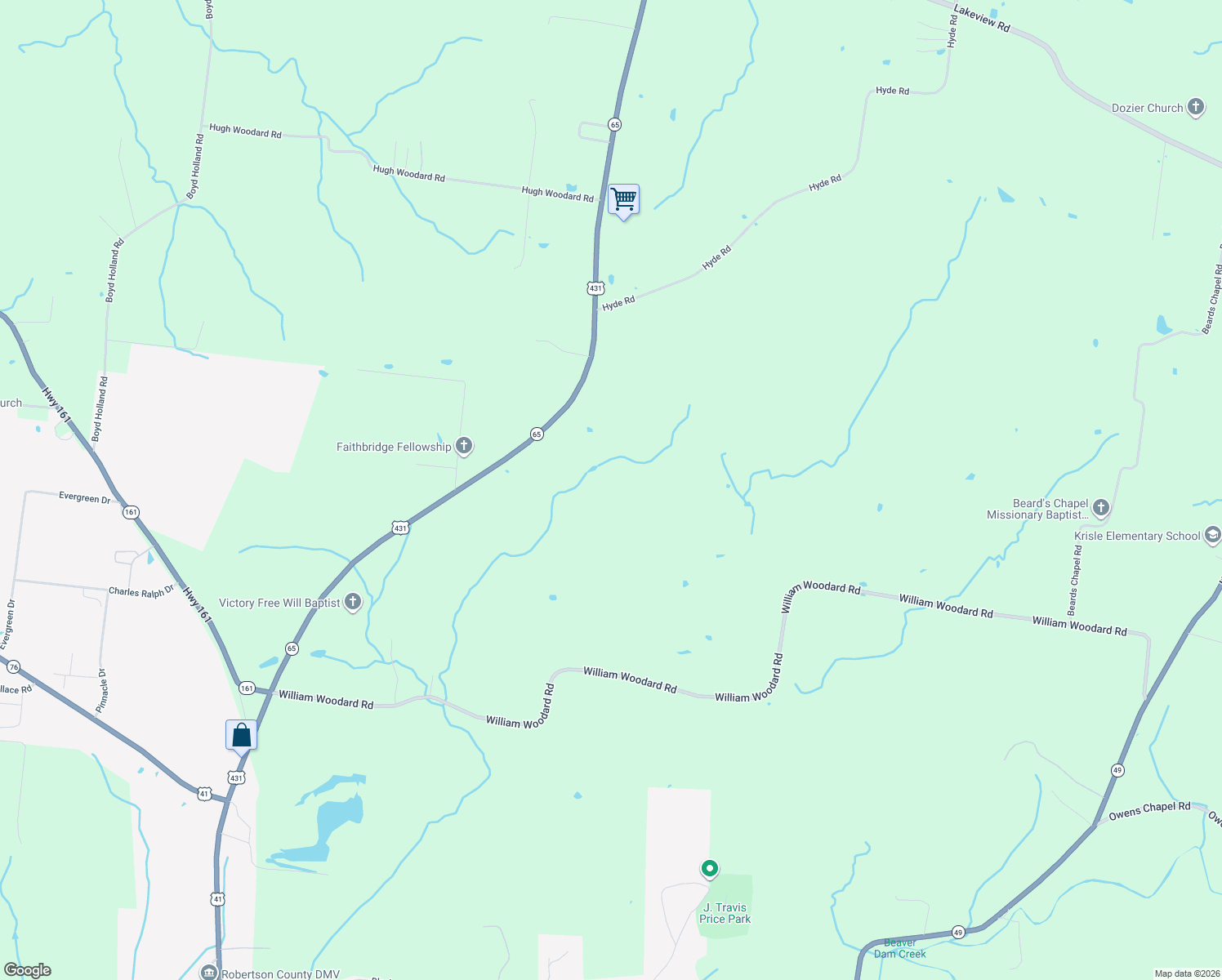 map of restaurants, bars, coffee shops, grocery stores, and more near 4646 U.S. 431 in Springfield