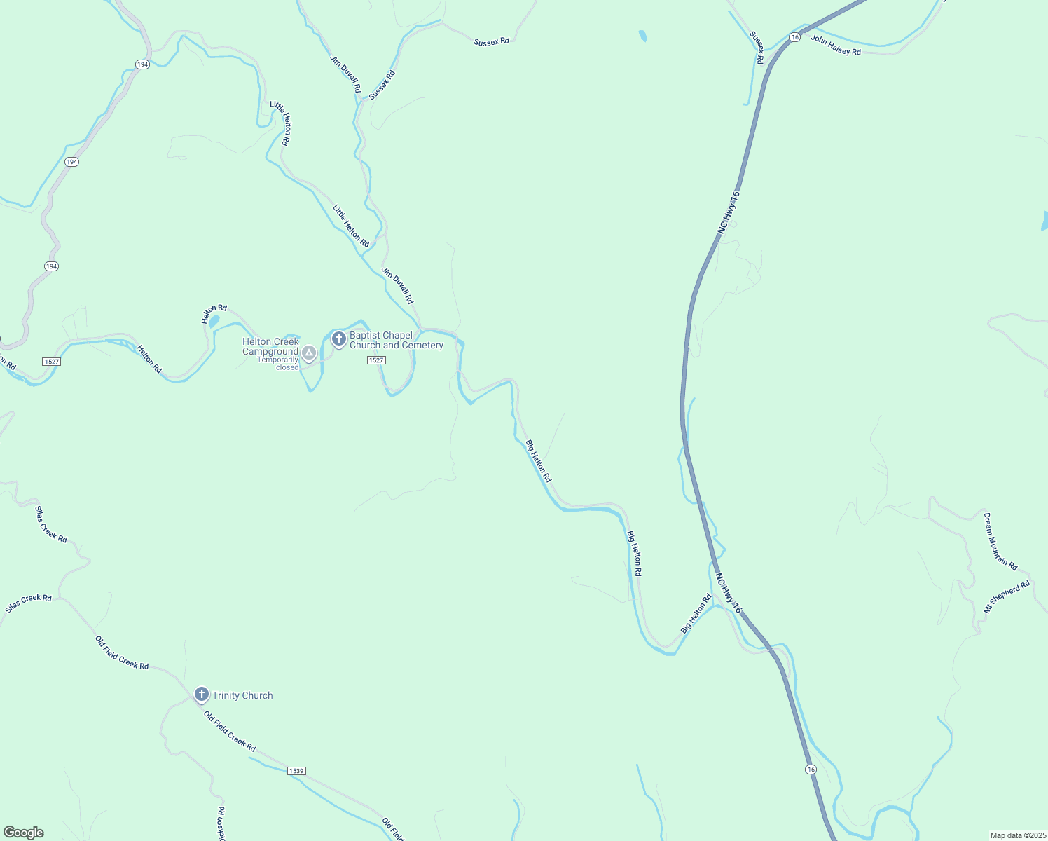 map of restaurants, bars, coffee shops, grocery stores, and more near 2040 Big Helton Road in Grassy Creek