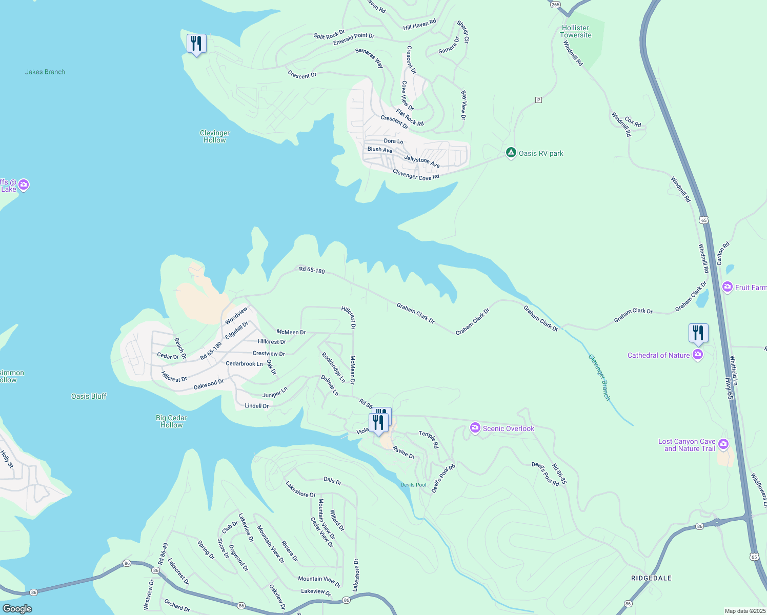map of restaurants, bars, coffee shops, grocery stores, and more near 1863 Graham Clark Drive in Hollister