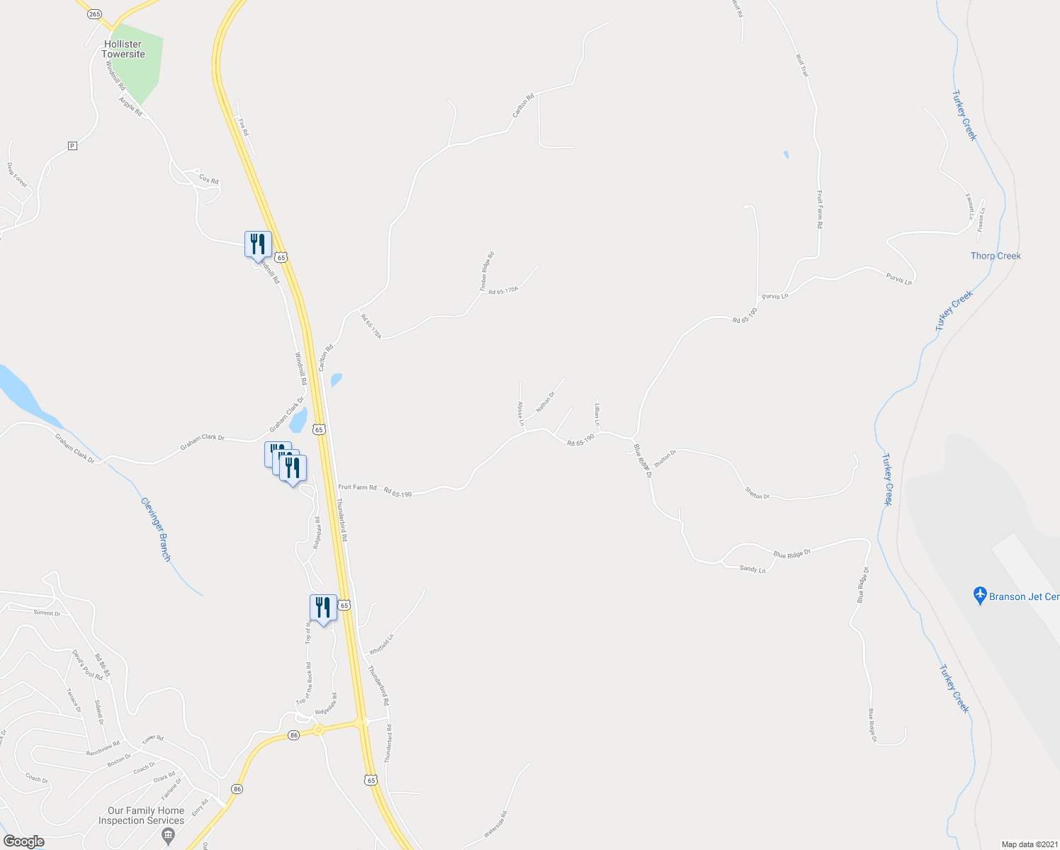 map of restaurants, bars, coffee shops, grocery stores, and more near 541 Fruit Farm Road in Hollister