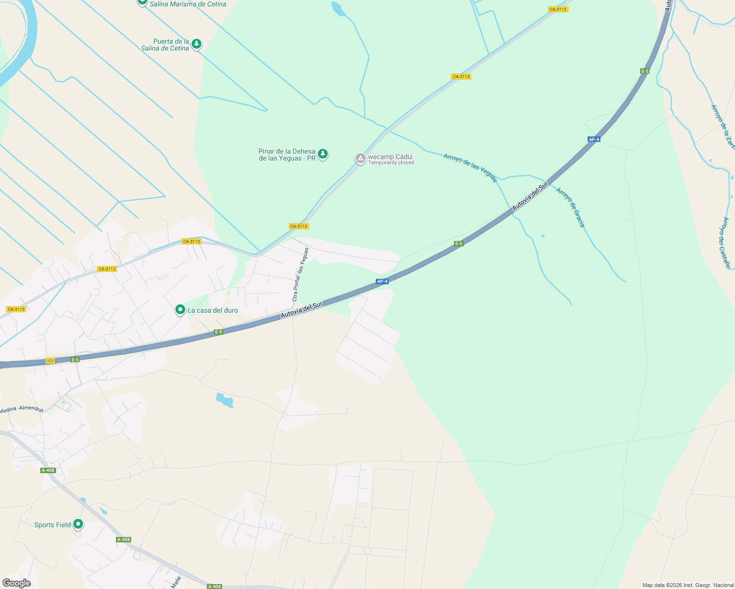 map of restaurants, bars, coffee shops, grocery stores, and more near 64 Diseminado Meinadier in Puerto Real
